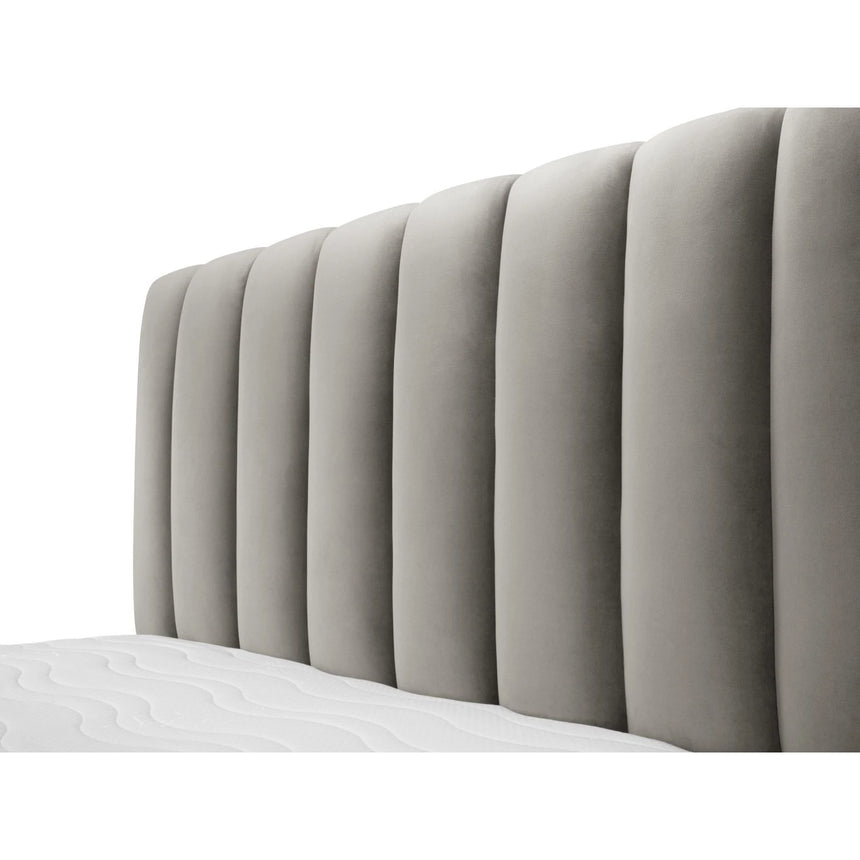Kelp Bett mit Stauraum und Kopfteil in Samt (Blu13) in Hellgrau, 200x200 cm – Bild 7