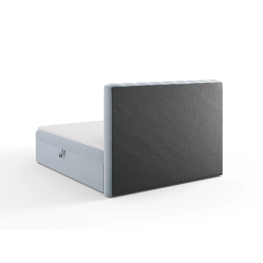 Kelp Boxspringbett mit Stauraum und Kopfteil in Samt (Blu06) in Hellblau, 180x200 cm – Bild 6