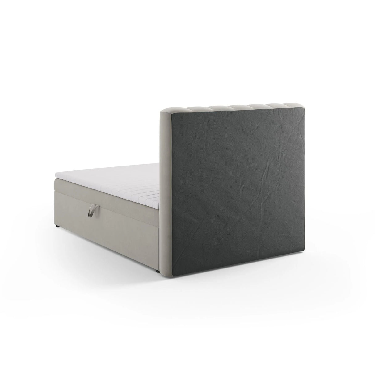 Kelp Boxspringbett mit Stauraum und Kopfteil in Samt (Blu13) in Hellgrau, 140x200 cm – Bild 6
