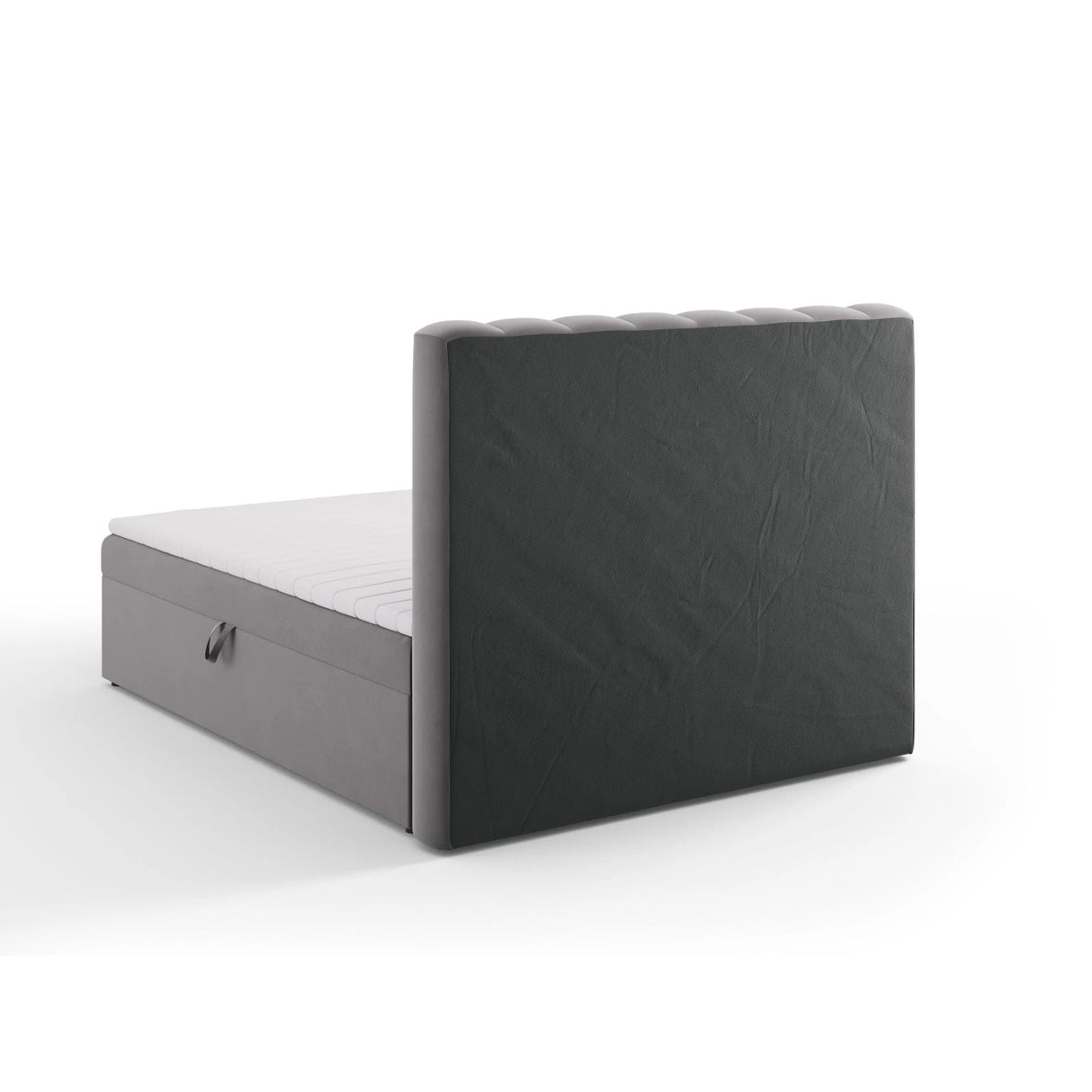 Kelp Boxspringbett mit Stauraum und Kopfteil in Samt (Blu14) in Grau, 160x200 cm – Bild 6