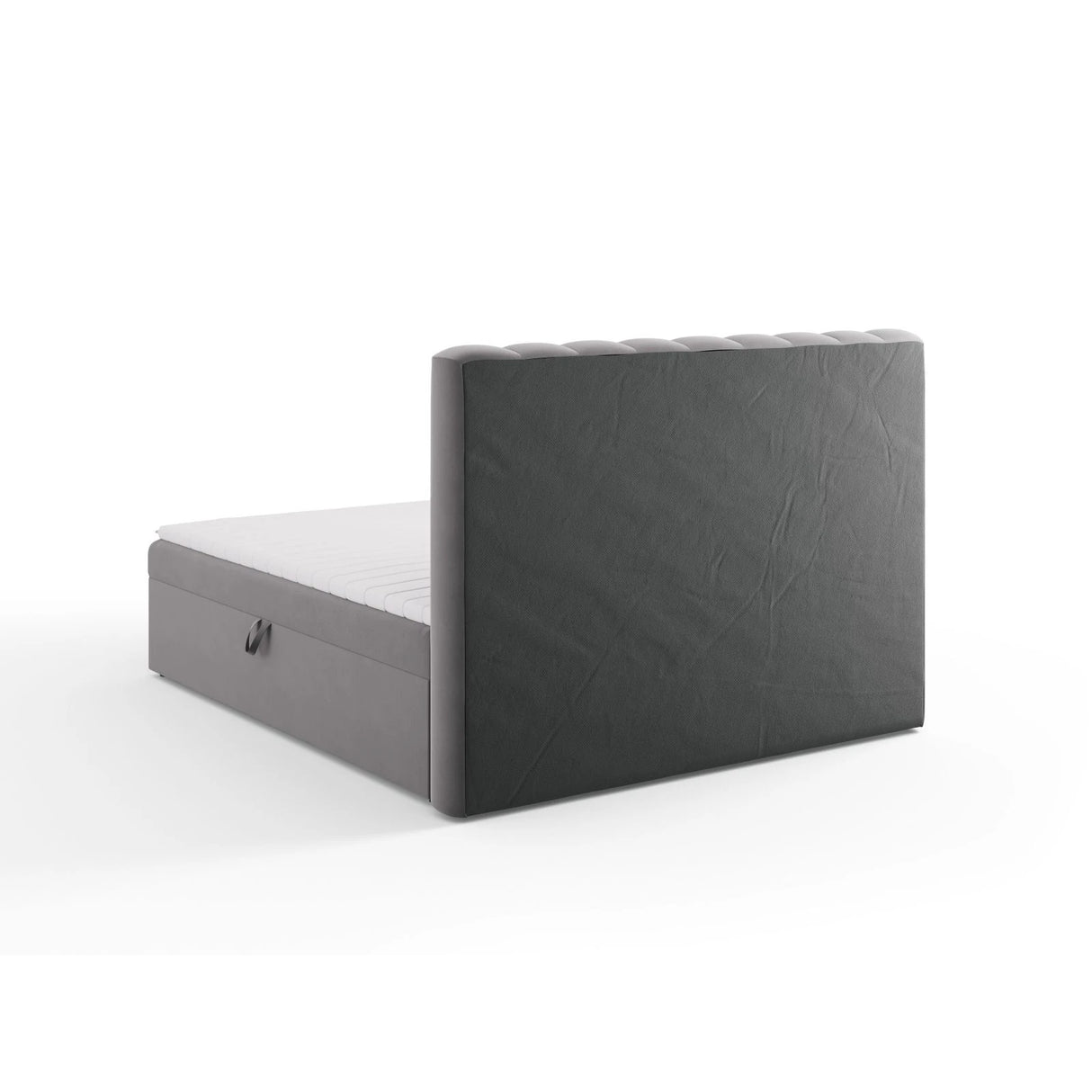 Kelp Boxspringbett mit Stauraum und Kopfteil in Samt (Blu14) in Grau, 180x200 cm – Bild 6