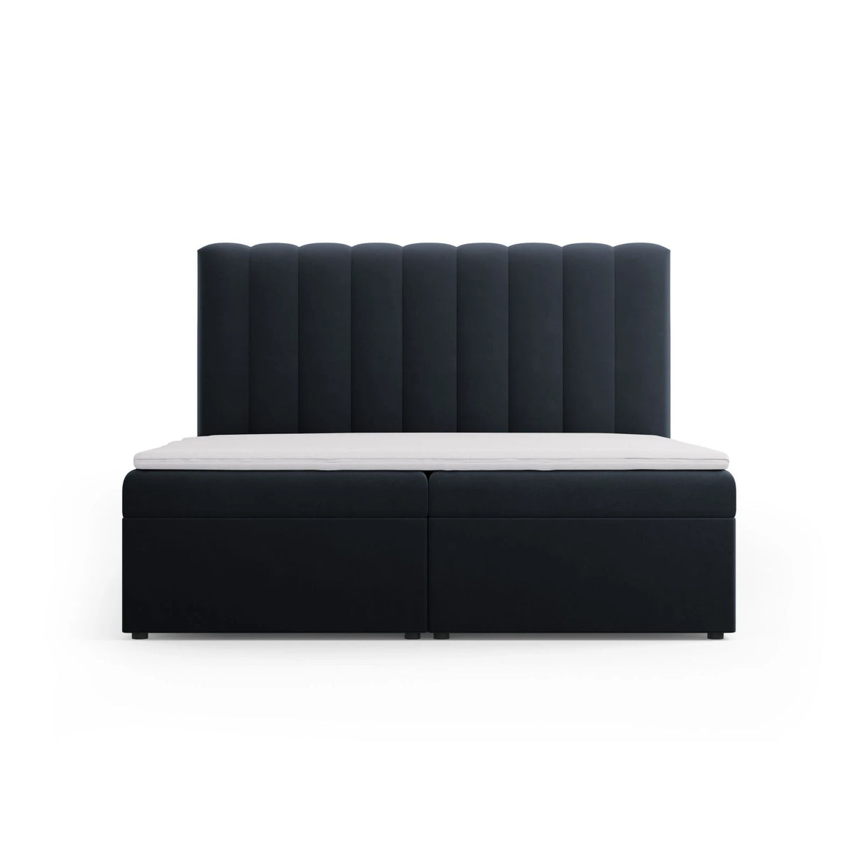 Kelp Boxspringbett mit Stauraum und Kopfteil in Samt (Blu89) in Dunkelblau, 180x200 cm – Bild 1