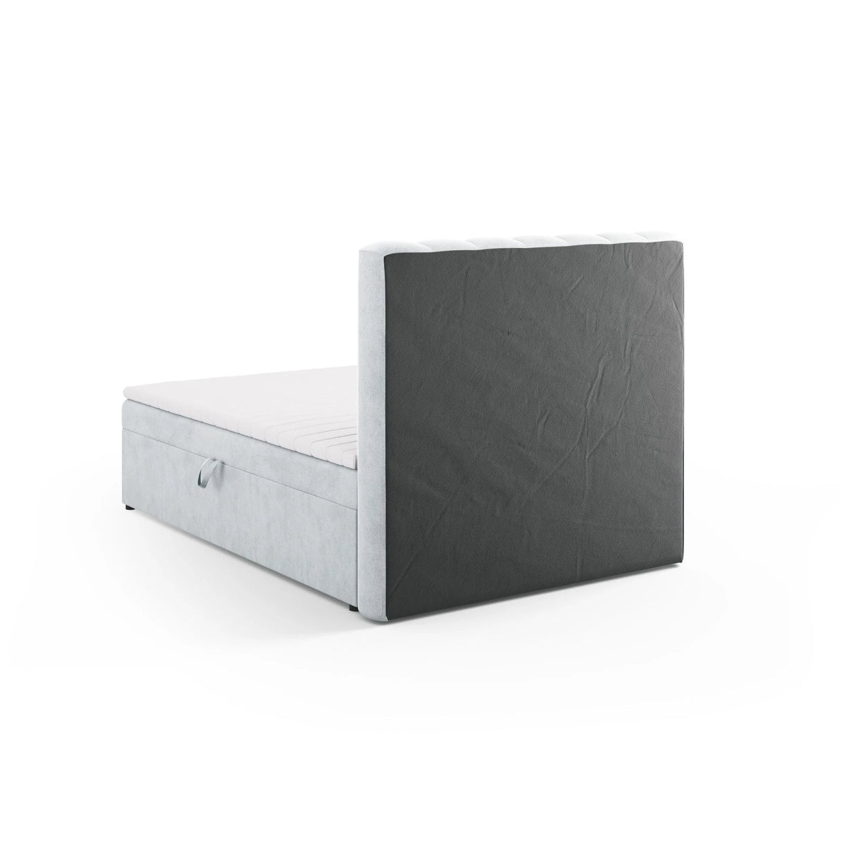 Kelp Boxspringbett mit Stauraum und Kopfteil in Strukturierter Stoff (Mol70) in Hellgrau, 140x200 cm – Bild 6