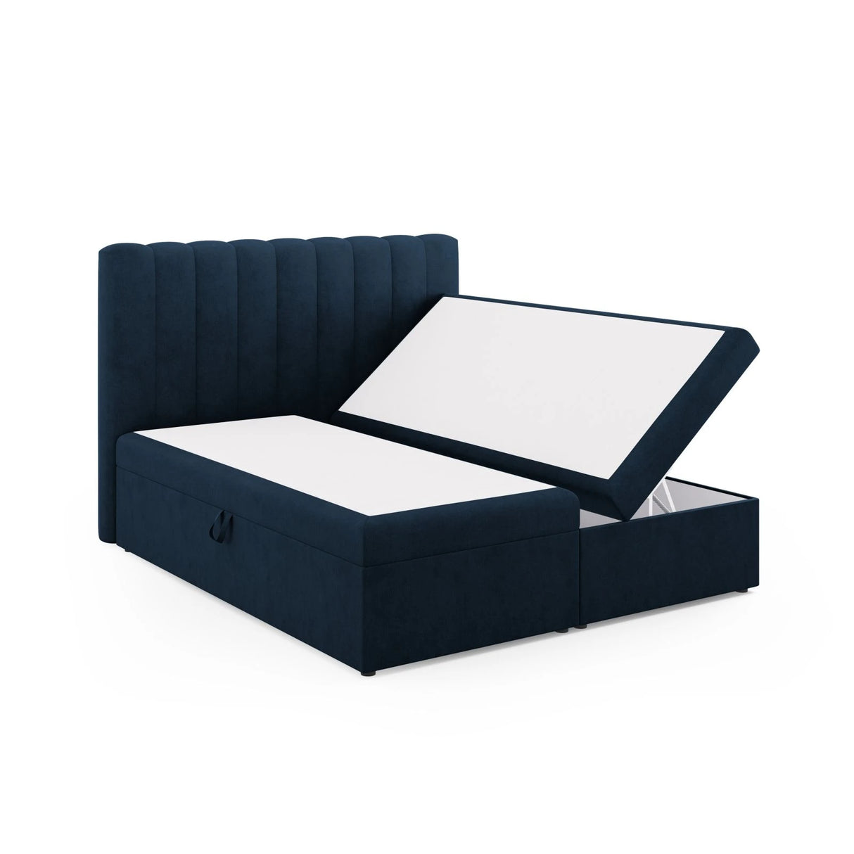 Kelp Boxspringbett mit Stauraum und Kopfteil in Strukturierter Stoff (Mol79) in Königsblau, 180x200 cm – Bild 4
