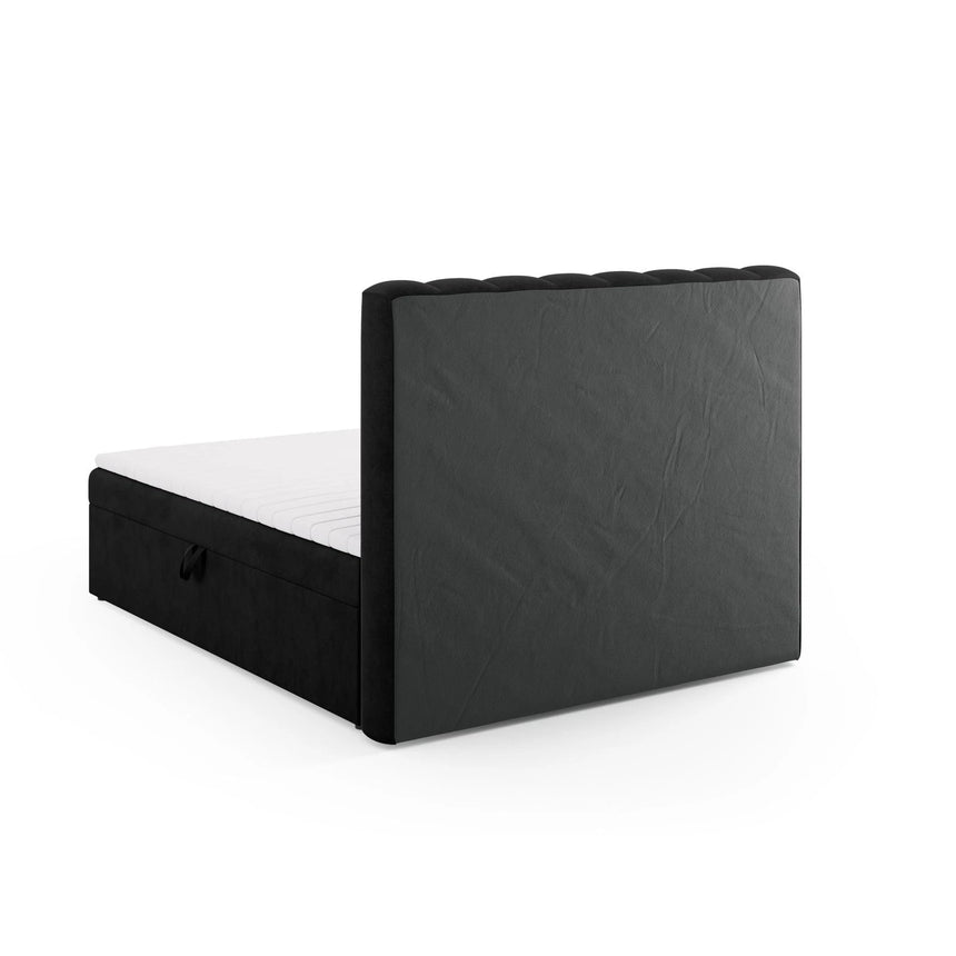 Kelp Boxspringbett mit Stauraum und Kopfteil in Strukturierter Stoff (Mol99) in Schwarz, 160x200 cm – Bild 6