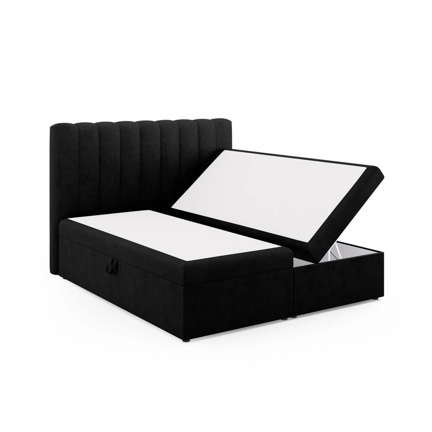 Kelp Boxspringbett mit Stauraum und Kopfteil in Strukturierter Stoff (Mol99) in Schwarz, 180x200 cm – Bild 4