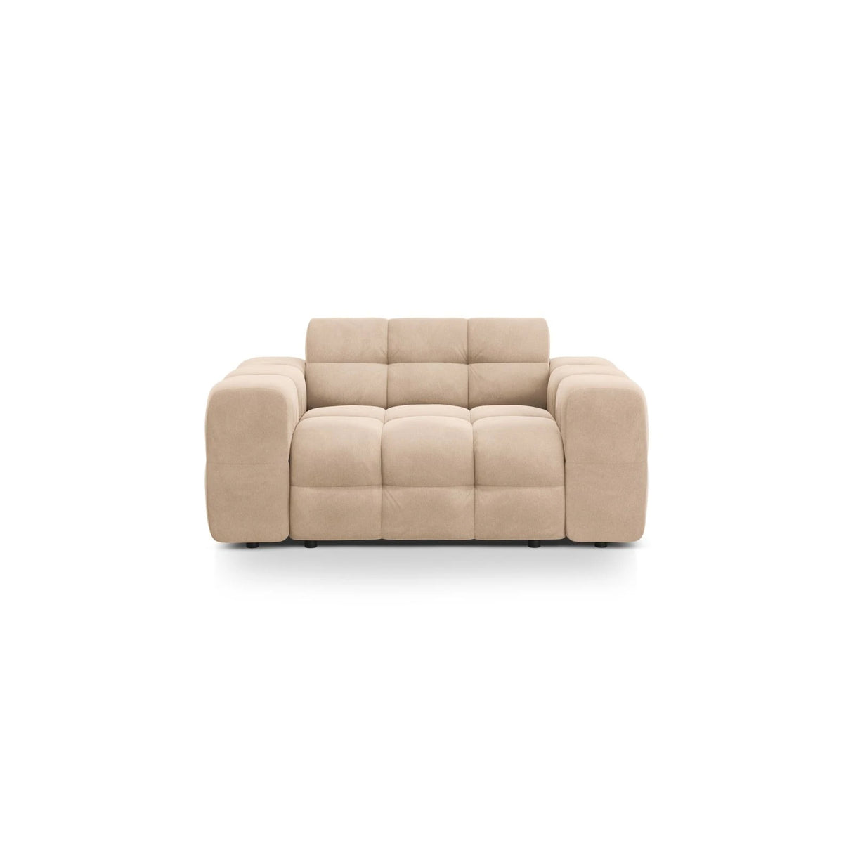 Kendal 2-Sitzer Sofa mit Bezug aus Samt (Ma2282) in Almond Beige, 156x103 cm – Bild 1