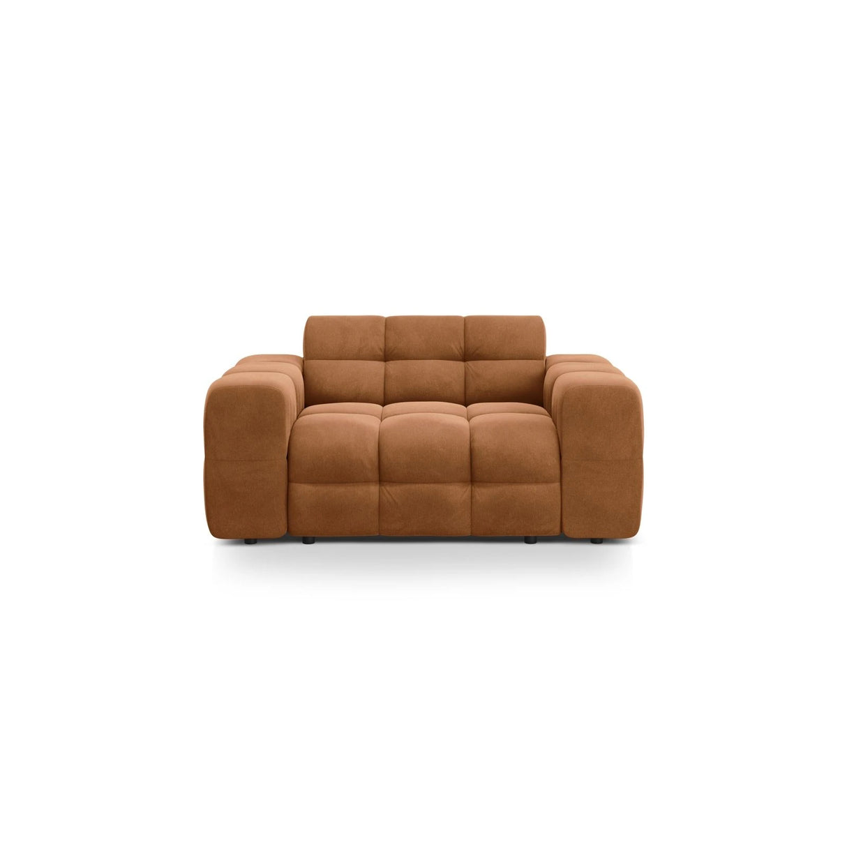 Kendal 2-Sitzer Sofa mit Bezug aus Samt (Ma2286) in Camel, 156x103 cm – Bild 1