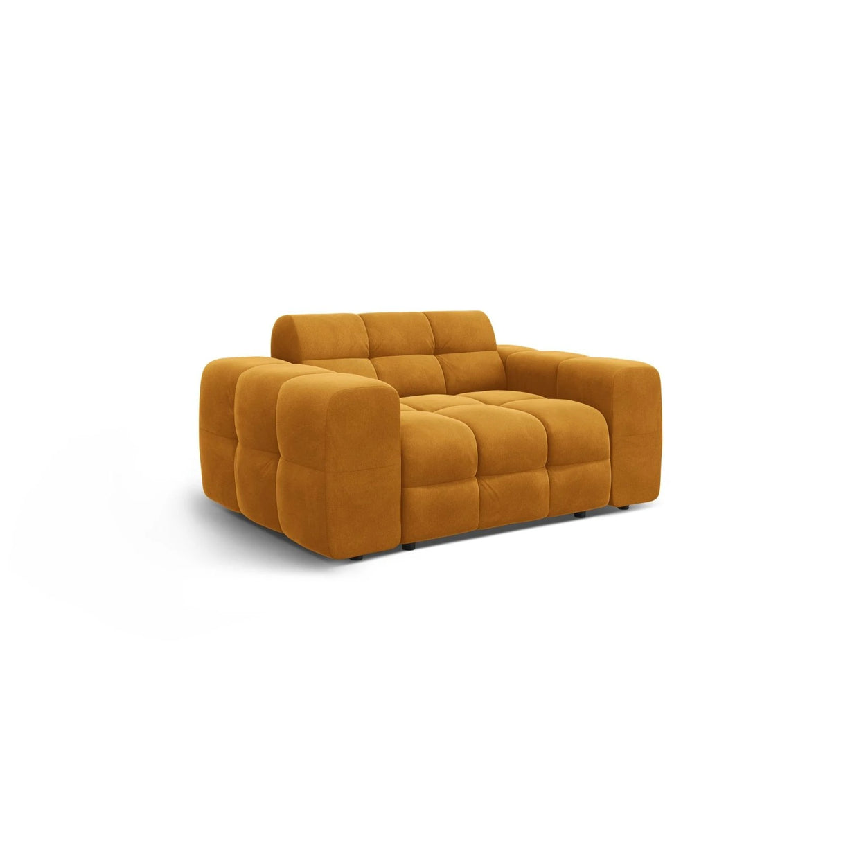 Kendal 2-Sitzer Sofa mit Bezug aus Samt (Ma2288) in Mustard, 156x103 cm – Bild 4