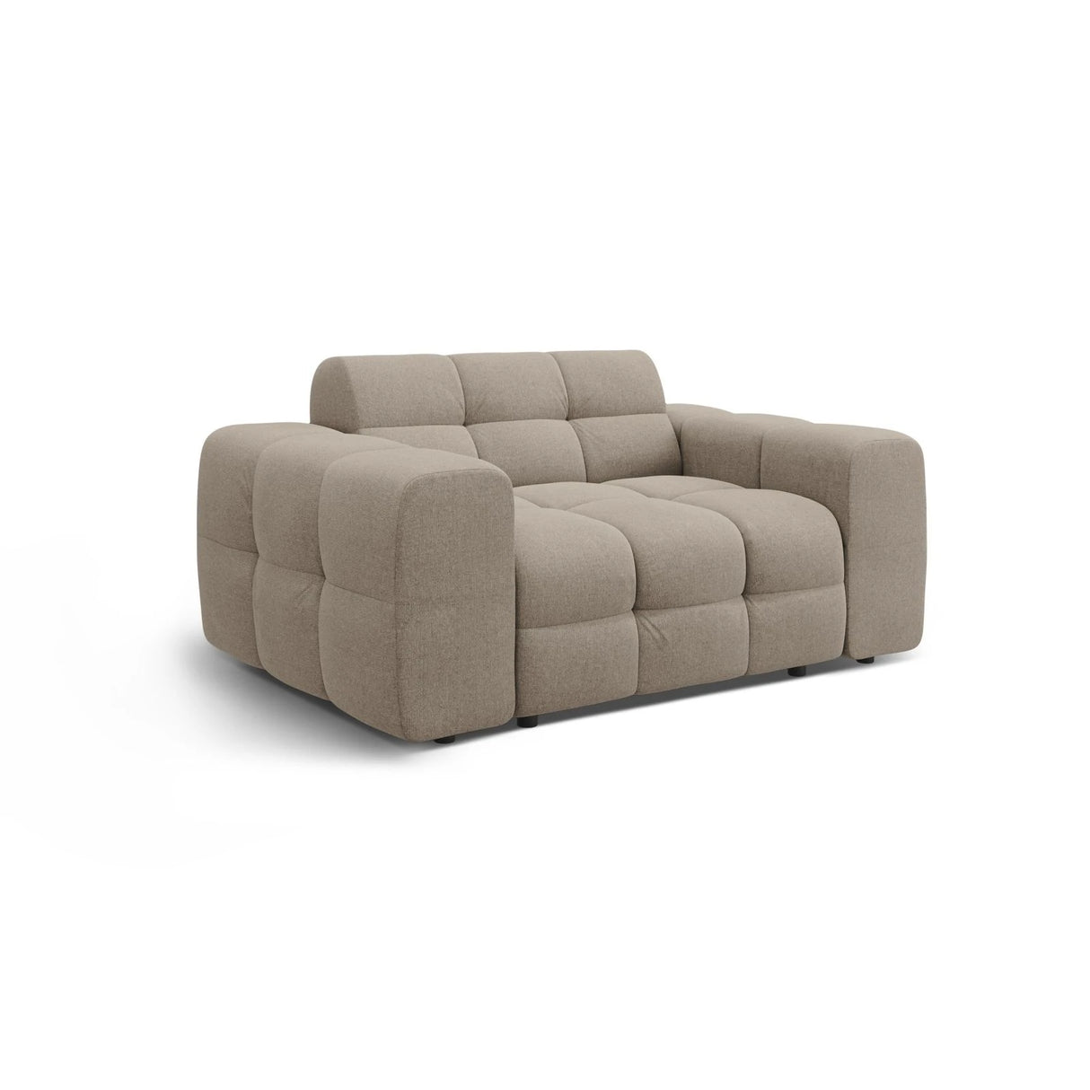 Kendal 2-Sitzer Sofa mit Bezug aus Strukturierter Stoff (Ota7) in Dunkelbeige, 156x103 cm – Bild 4