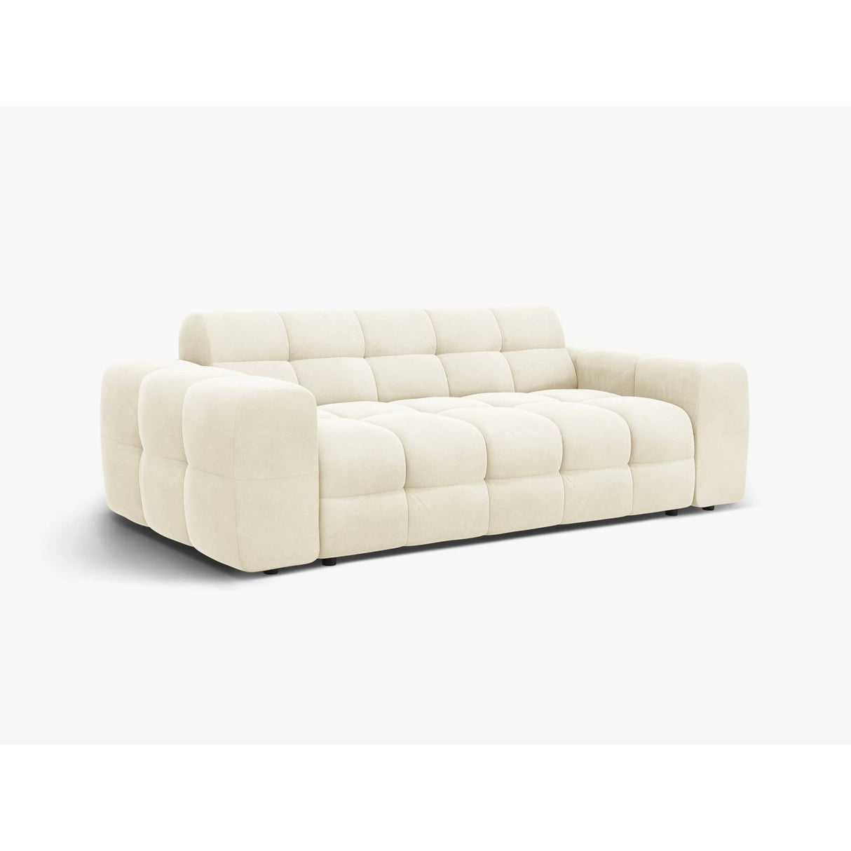 Kendal 3-Sitzer Sofa mit Bezug aus Samt (Ma2256) in Elfenbein, 222x103 cm – Bild 4