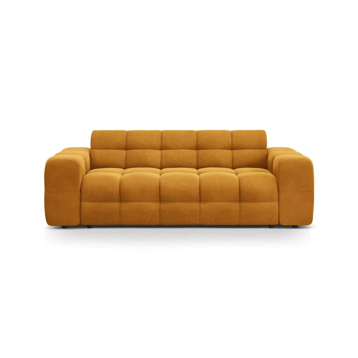 Kendal 3-Sitzer Sofa mit Bezug aus Samt (Ma2288) in Mustard, 222x103 cm – Bild 1