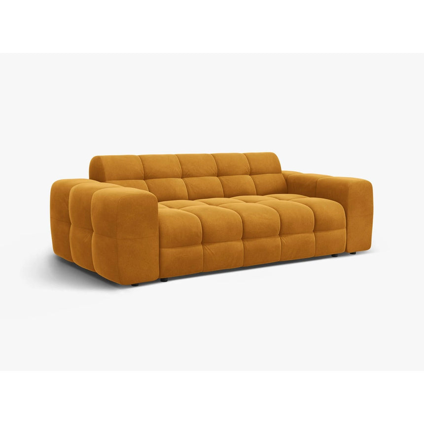 Kendal 3-Sitzer Sofa mit Bezug aus Samt (Ma2288) in Mustard, 222x103 cm – Bild 4