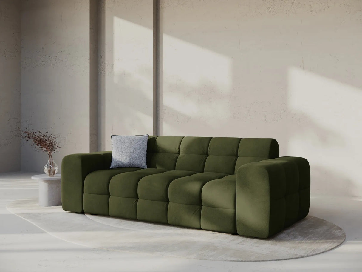 Kendal 3-Sitzer Sofa mit Bezug aus Samt (Ma2295) in Army Green, 222x103 cm – Bild 2