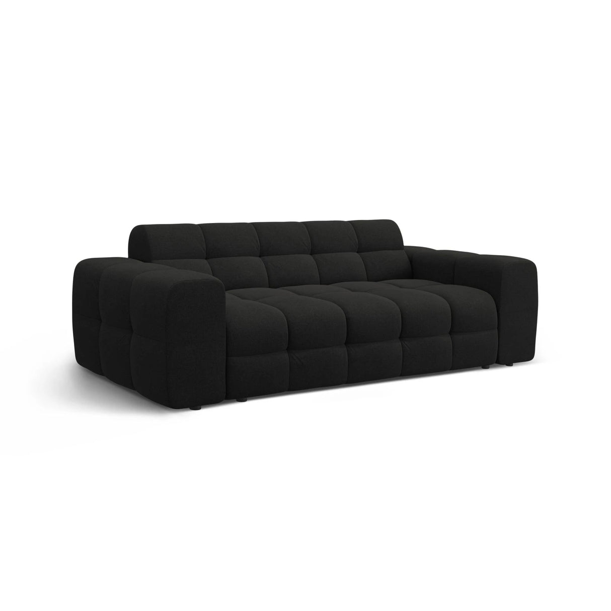 Kendal 3-Sitzer Sofa mit Bezug aus Strukturierter Stoff (Ota12) in Schwarz, 222x103 cm – Bild 4