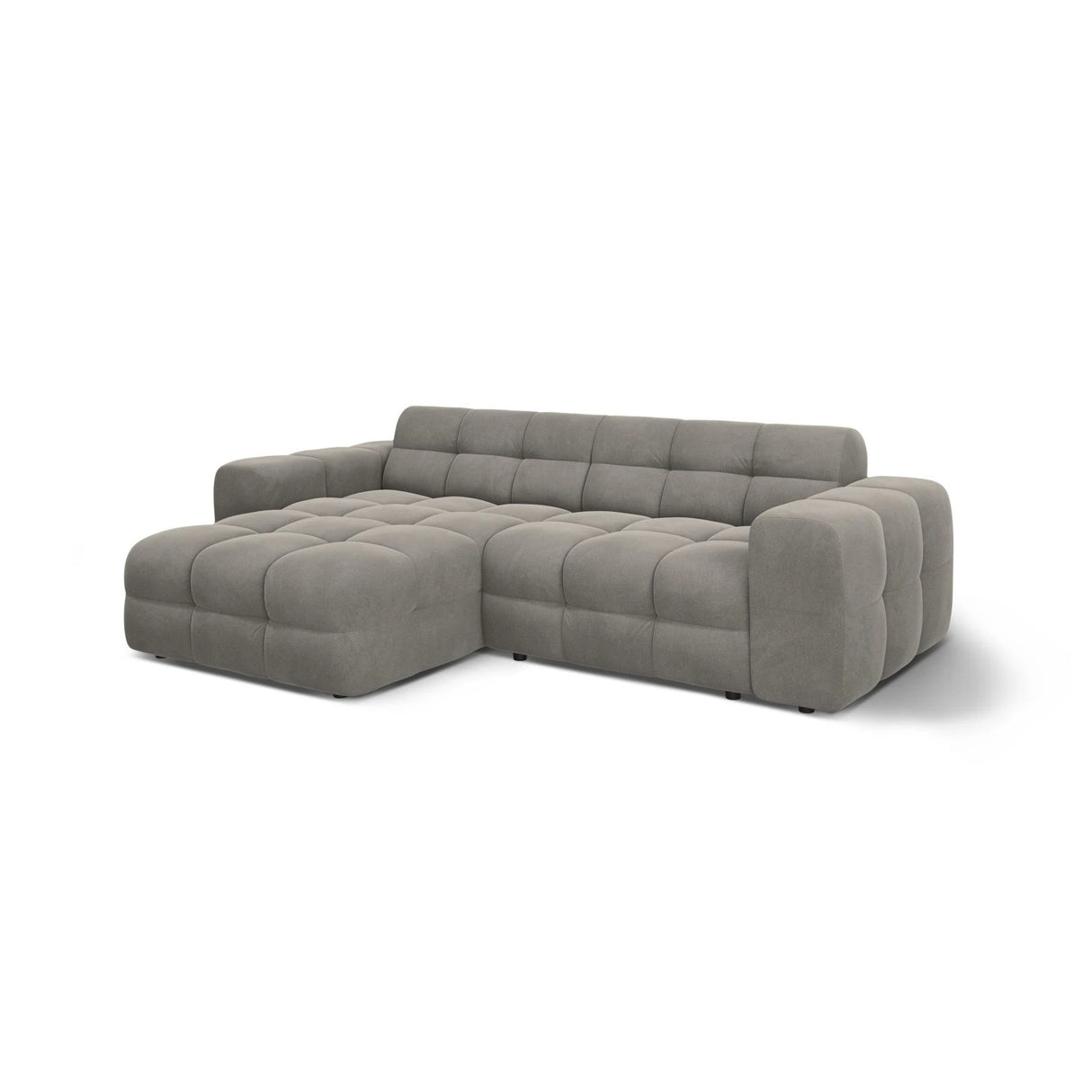 Kendal 4-Sitzer Ecksofa Links, mit Bezug aus Samt (Ma2241) in Dunkelgrau, 256x173 cm – Bild 4