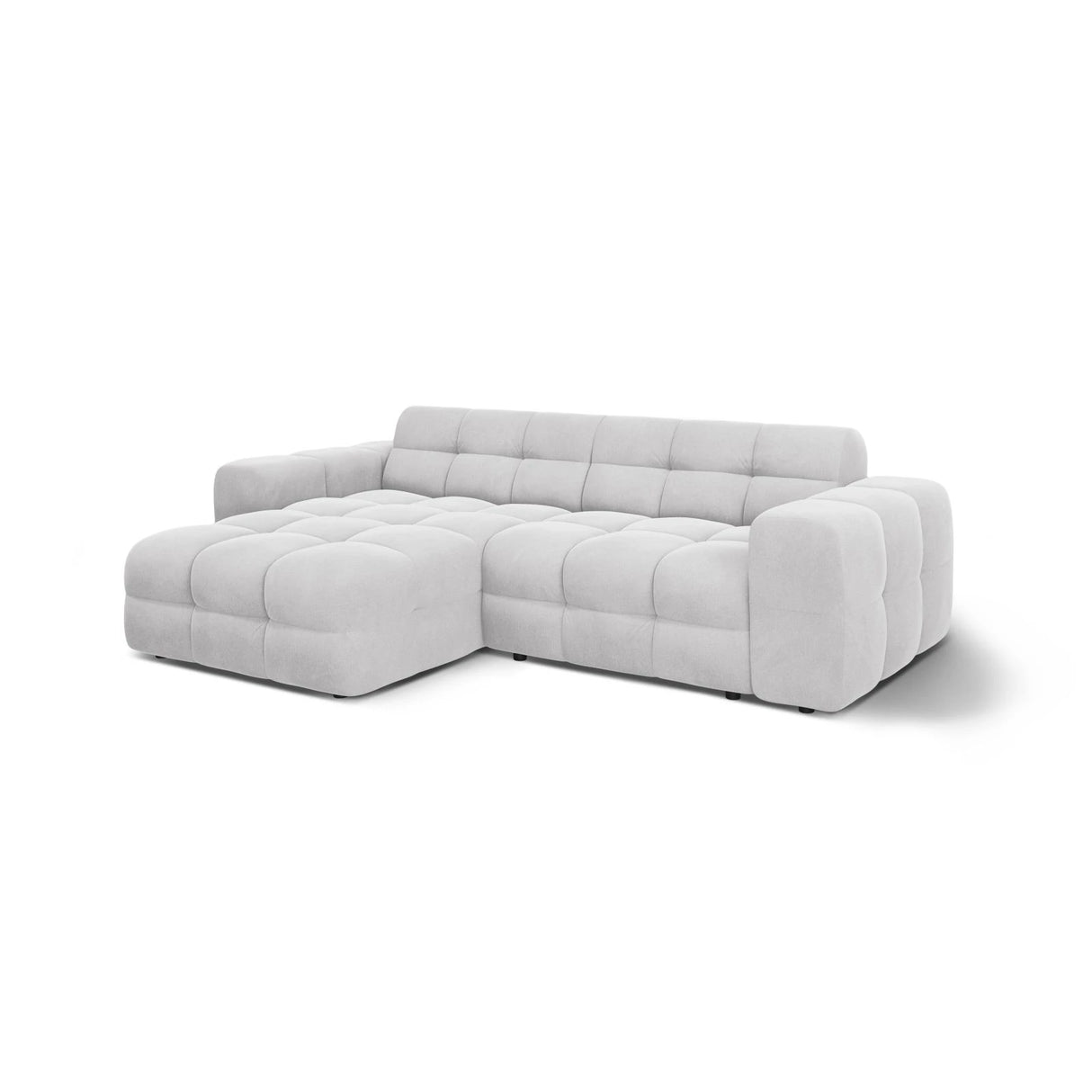 Kendal 4-Sitzer Ecksofa Links, mit Bezug aus Samt oder Strukturstoff, 256x173 cm – Bild 4