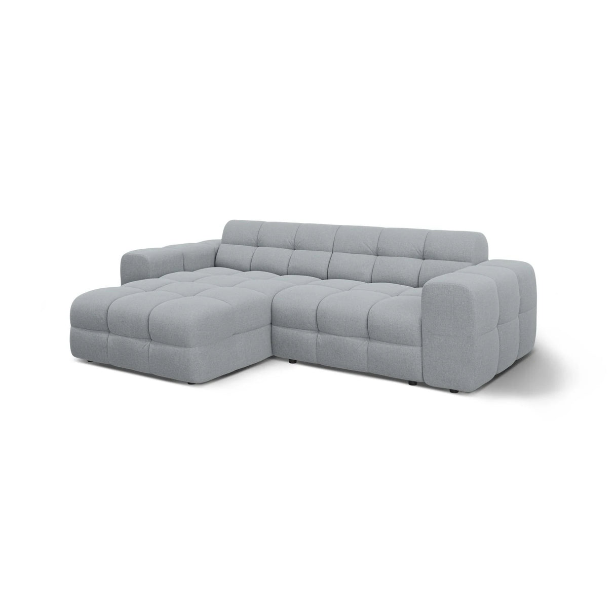 Kendal 4-Sitzer Ecksofa Links, mit Bezug aus Strukturierter Stoff (Ota10) in Platinum, 256x173 cm – Bild 4