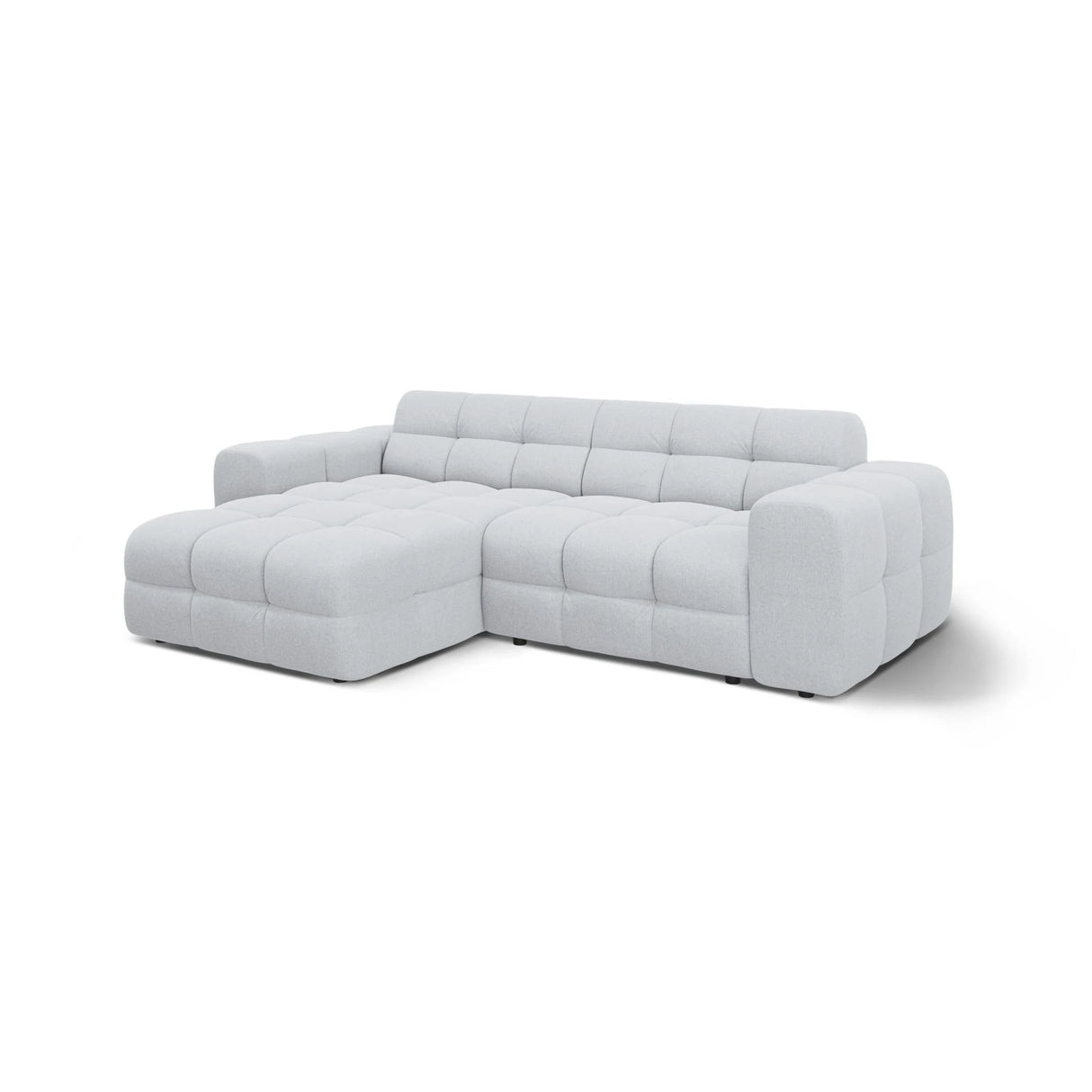 Kendal 4-Sitzer Ecksofa Links, mit Bezug aus Strukturierter Stoff (Ota9) in Hellgrau, 256x173 cm – Bild 4