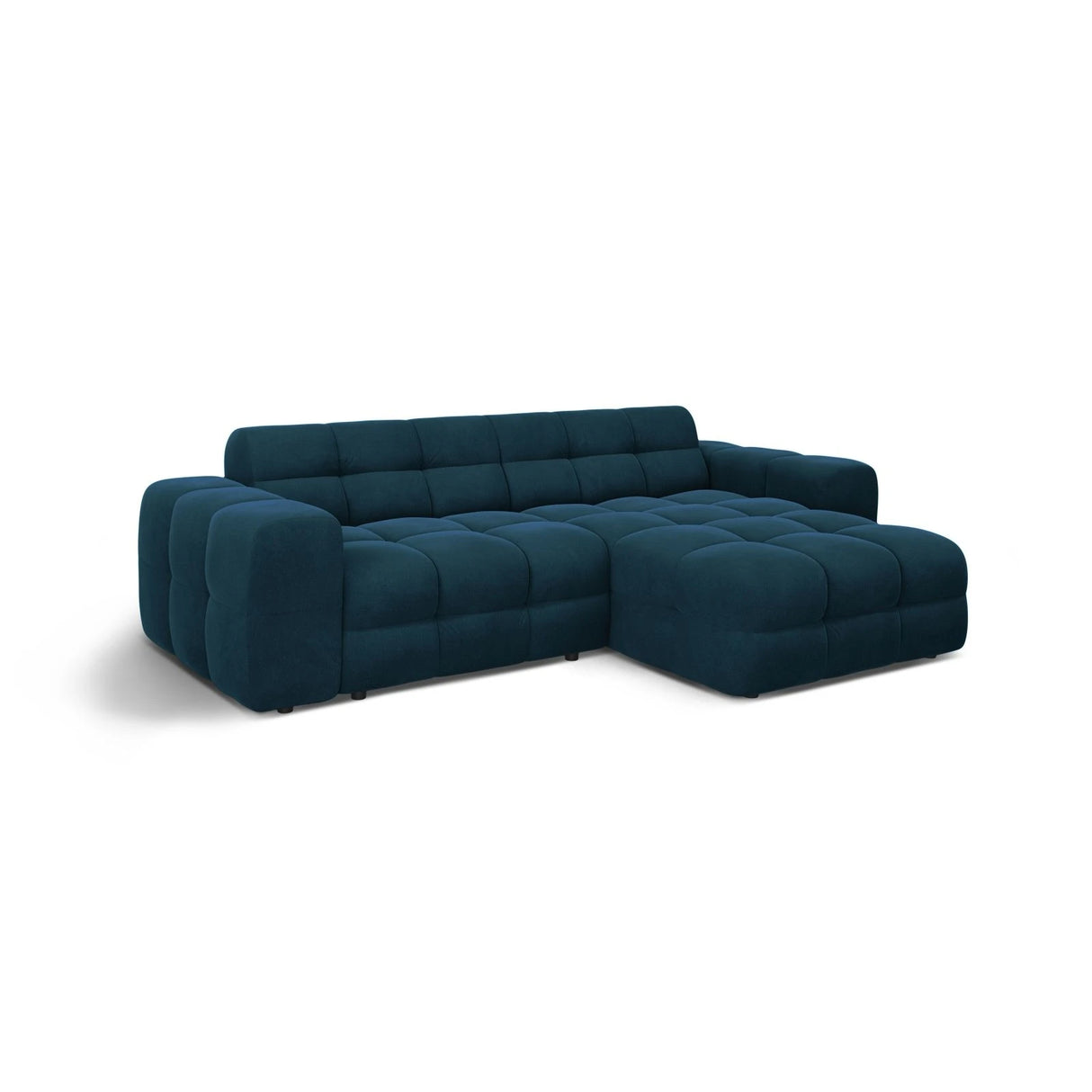 Kendal 4-Sitzer Ecksofa Rechts, mit Bezug aus Samt (Ma2211) in Marineblau, 256x173 cm – Bild 4