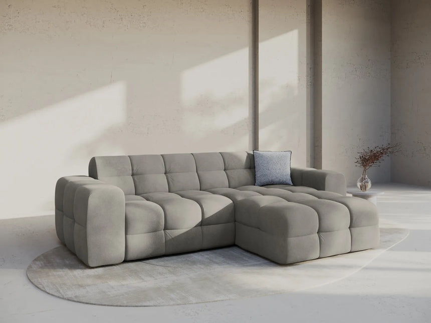 Kendal 4-Sitzer Ecksofa Rechts, mit Bezug aus Samt (Ma2241) in Dunkelgrau, 256x173 cm – Bild 2