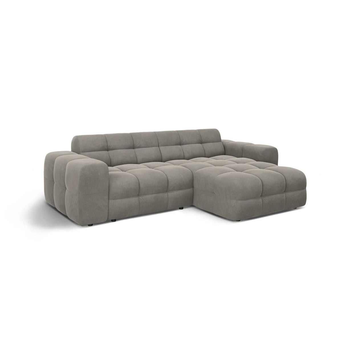 Kendal 4-Sitzer Ecksofa Rechts, mit Bezug aus Samt (Ma2241) in Dunkelgrau, 256x173 cm – Bild 4