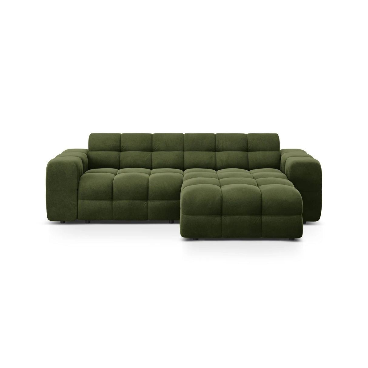 Kendal 4-Sitzer Ecksofa Rechts, mit Bezug aus Samt (Ma2295) in Army Green, 256x173 cm – Bild 1