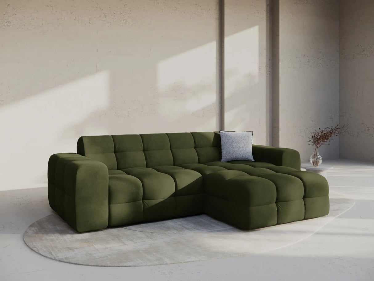 Kendal 4-Sitzer Ecksofa Rechts, mit Bezug aus Samt (Ma2295) in Army Green, 256x173 cm – Bild 2