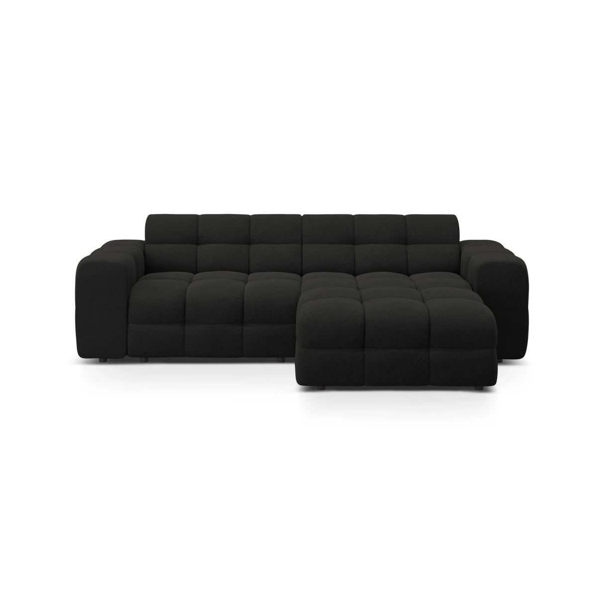Kendal 4-Sitzer Ecksofa Rechts, mit Bezug aus Strukturierter Stoff (Ota12) in Schwarz, 256x173 cm – Bild 1