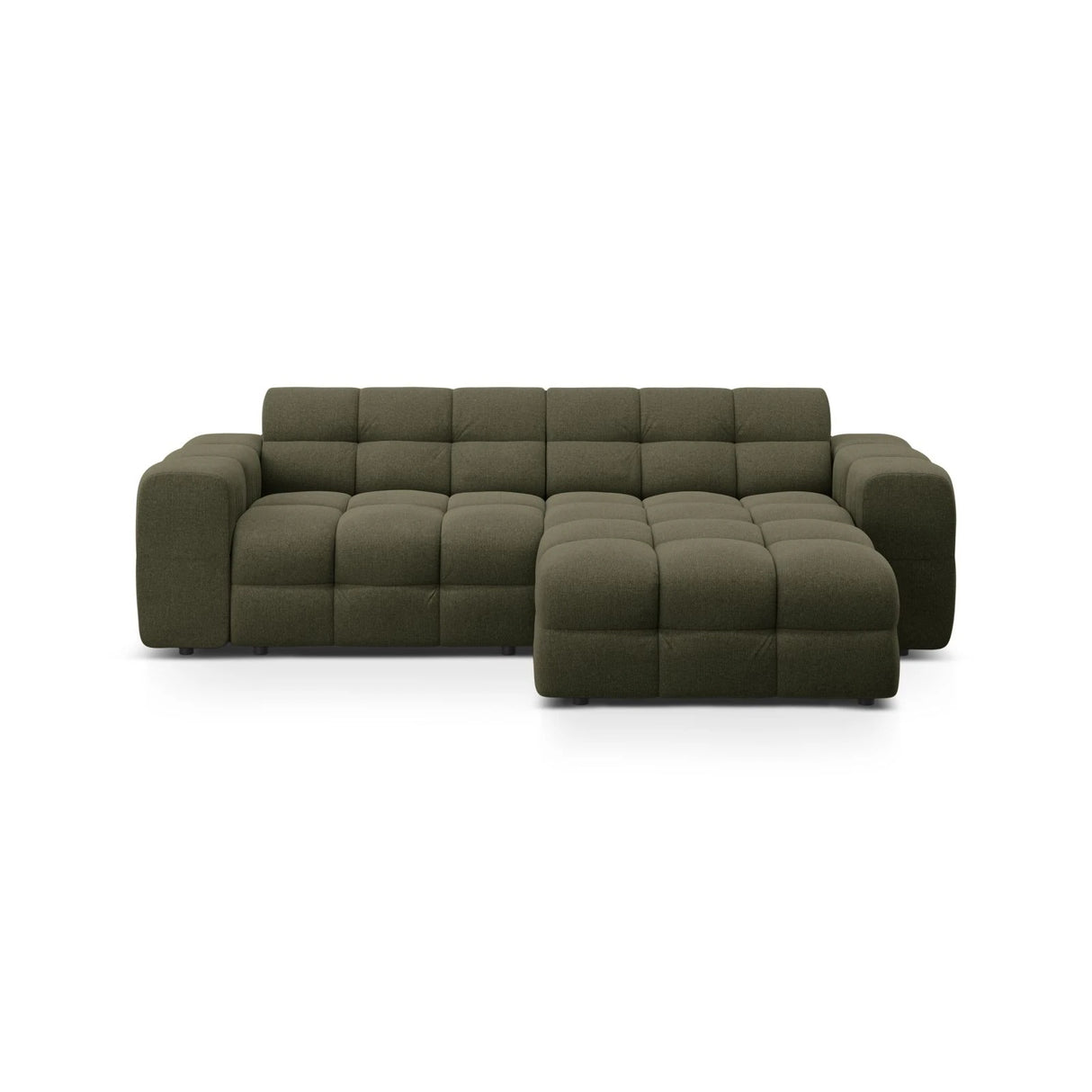 Kendal 4-Sitzer Ecksofa Rechts, mit Bezug aus Strukturierter Stoff (Ota13) in Amazon grün, 256x173 cm – Bild 1