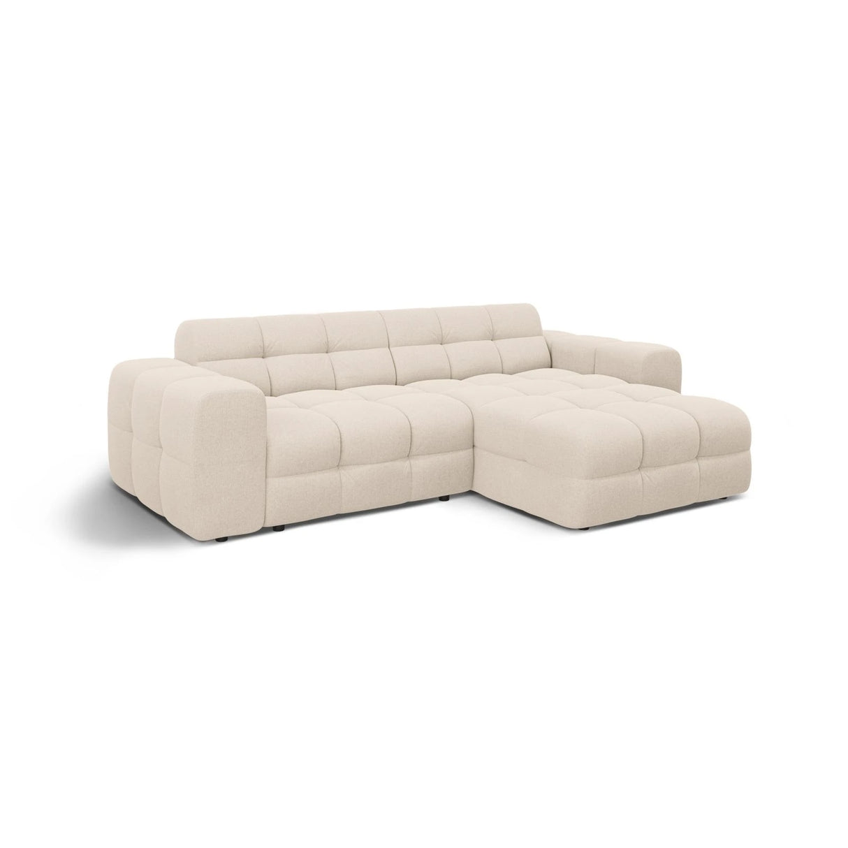 Kendal 4-Sitzer Ecksofa Rechts, mit Bezug aus Strukturierter Stoff (Ota8) in Beige, 256x173 cm – Bild 4