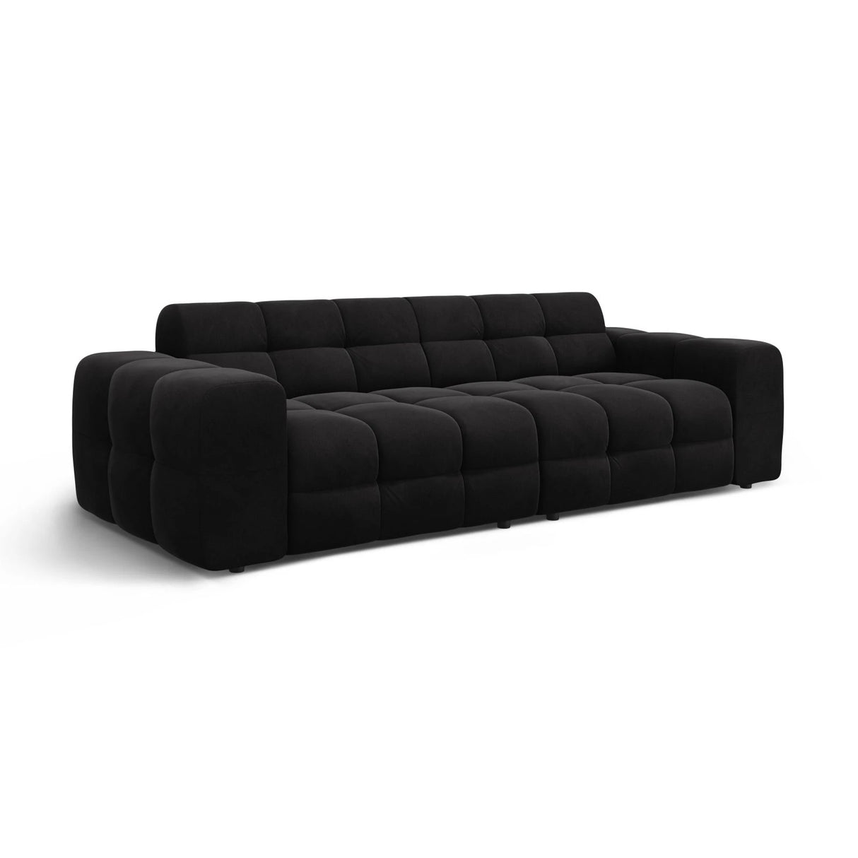Kendal 4-Sitzer Sofa mit Bezug aus Samt (Ma2219) in Schwarz, 255x103 cm – Bild 4