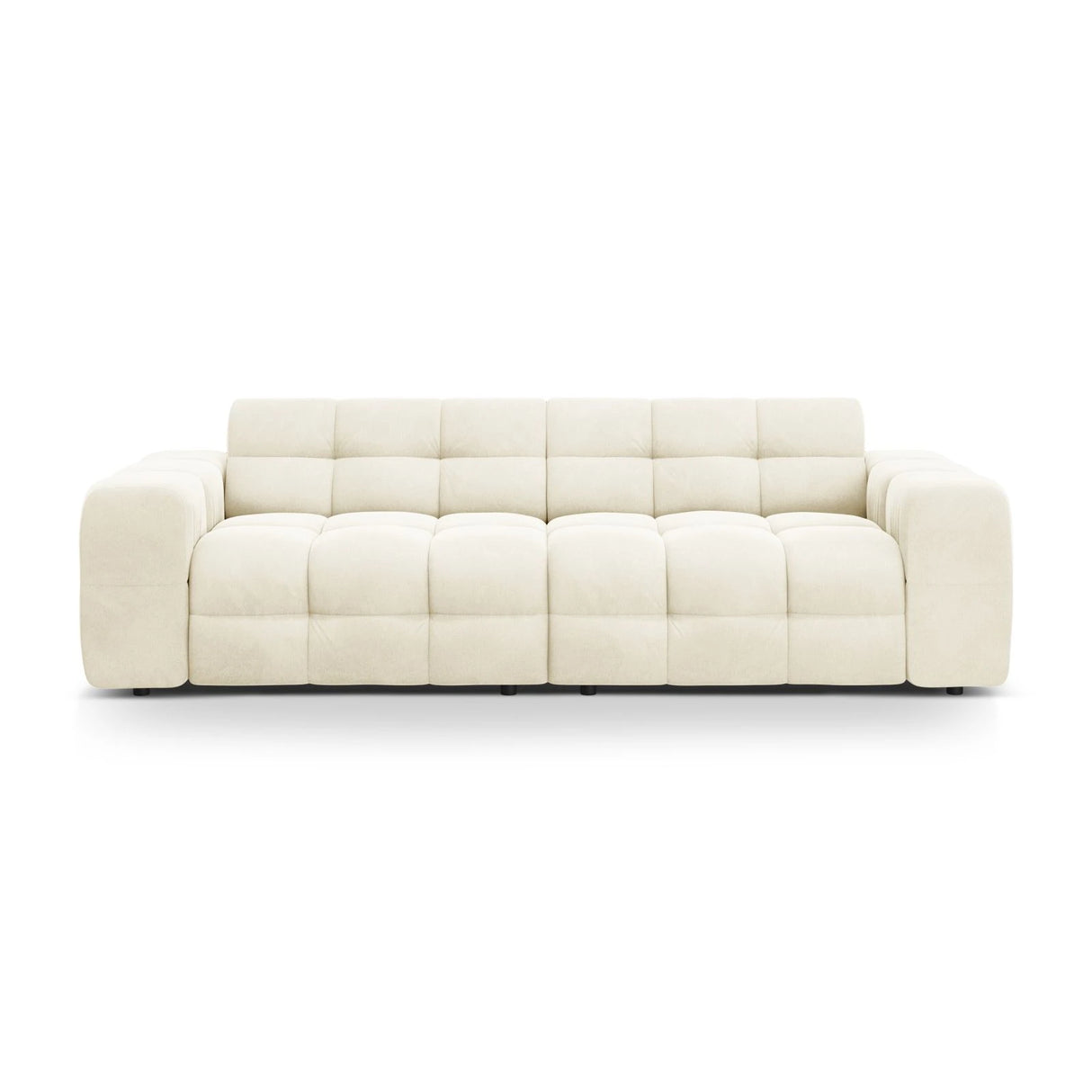 Kendal 4-Sitzer Sofa mit Bezug aus Samt (Ma2256) in Elfenbein, 255x103 cm – Bild 1