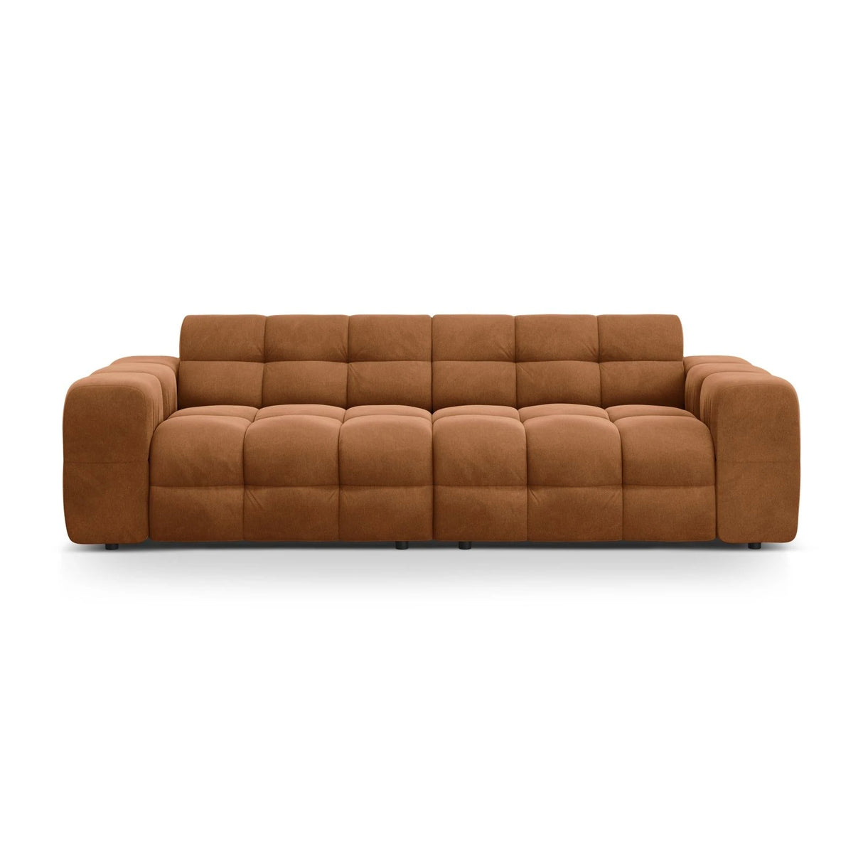 Kendal 4-Sitzer Sofa mit Bezug aus Samt (Ma2286) in Camel, 255x103 cm – Bild 1
