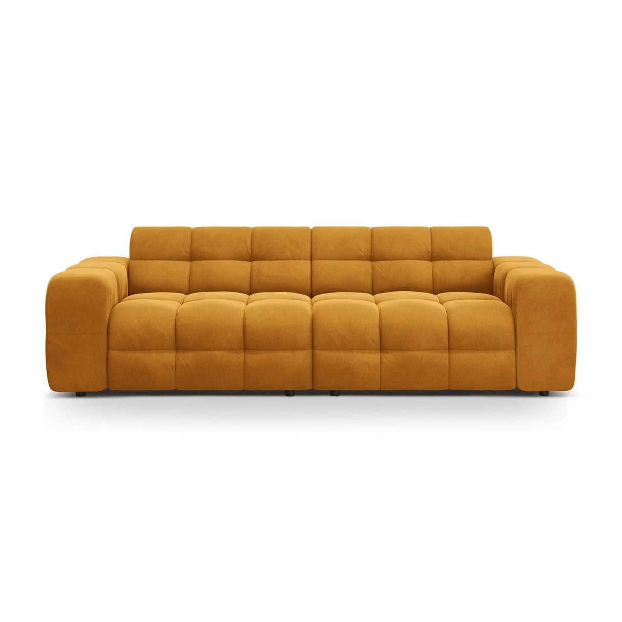 Kendal 4-Sitzer Sofa mit Bezug aus Samt (Ma2288) in Mustard, 255x103 cm – Bild 1
