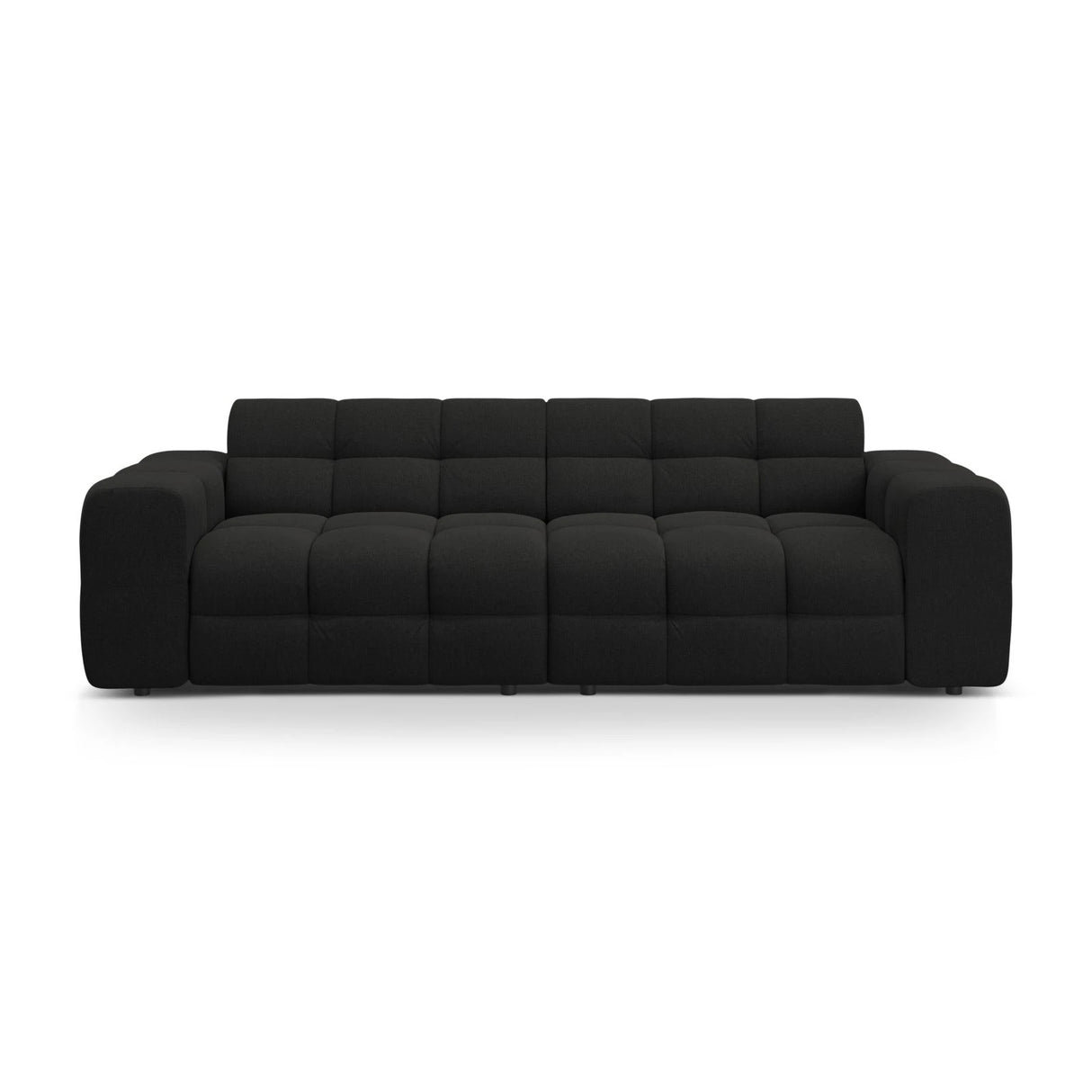 Kendal 4-Sitzer Sofa mit Bezug aus Strukturierter Stoff (Ota12) in Schwarz, 255x103 cm – Bild 1
