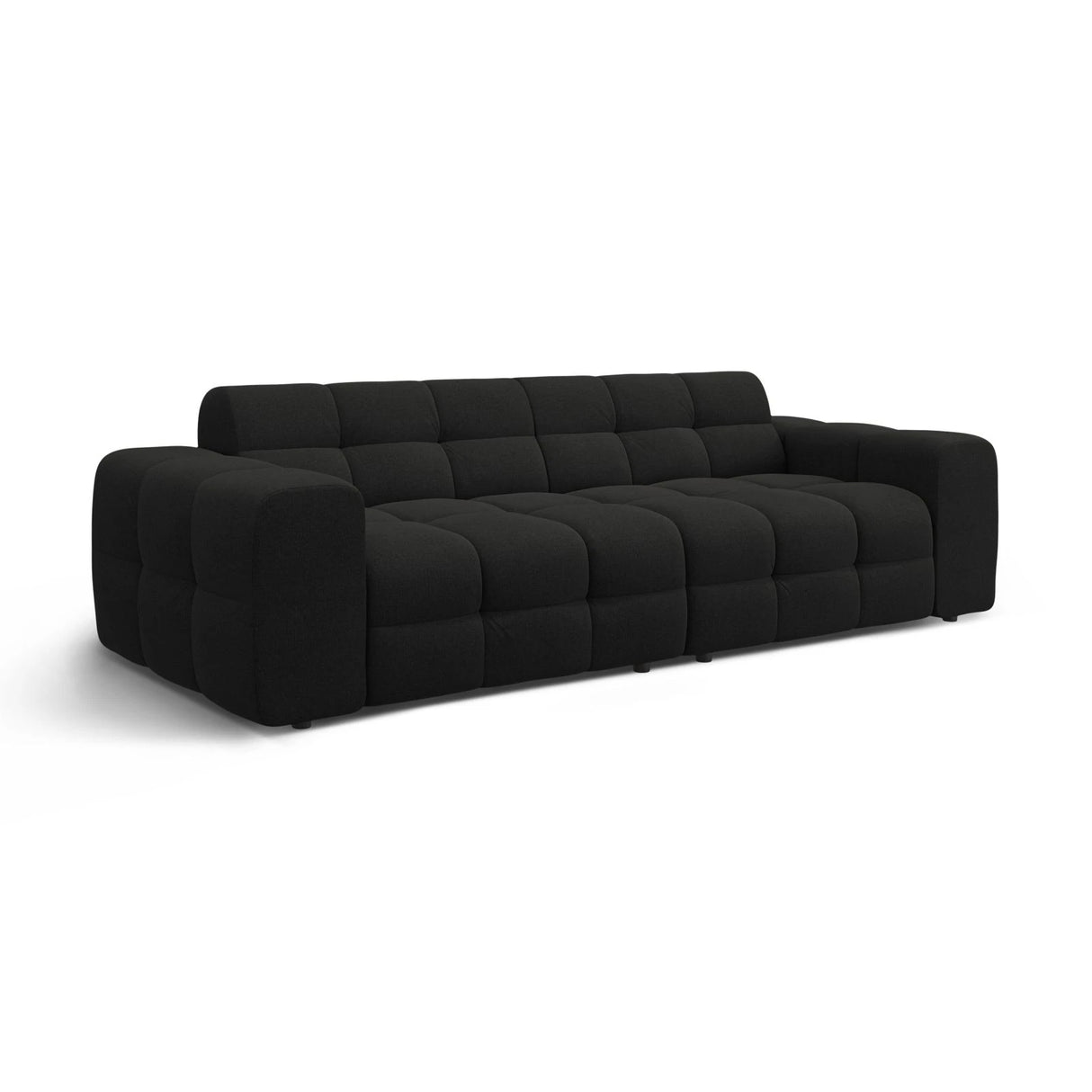 Kendal 4-Sitzer Sofa mit Bezug aus Strukturierter Stoff (Ota12) in Schwarz, 255x103 cm – Bild 4