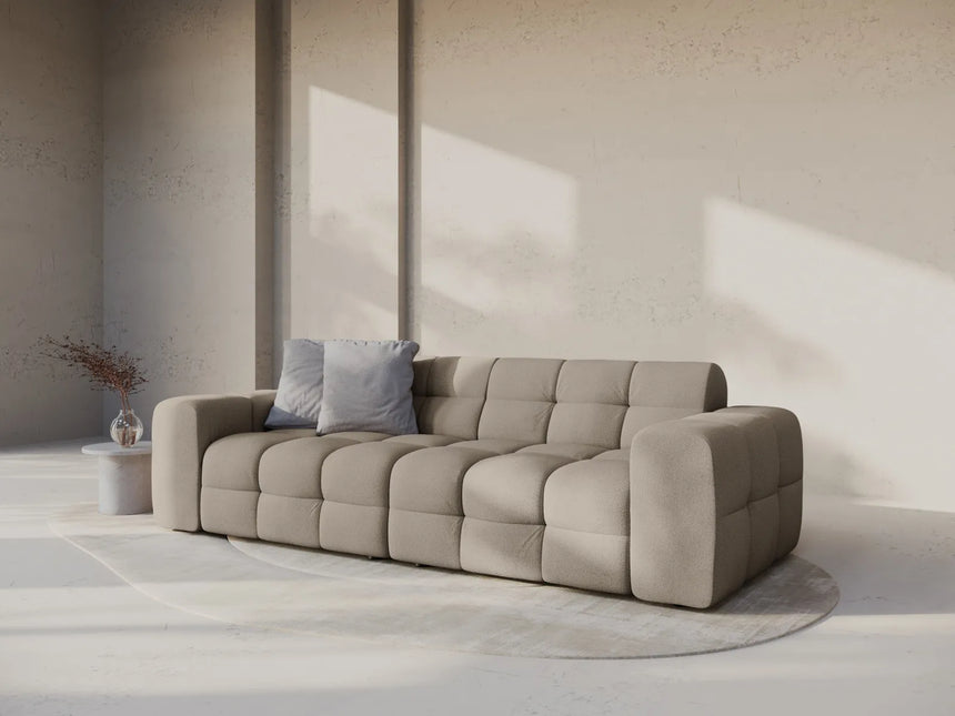 Kendal 4-Sitzer Sofa mit Bezug aus Strukturierter Stoff (Ota7) in Dunkelbeige, 255x103 cm – Bild 2