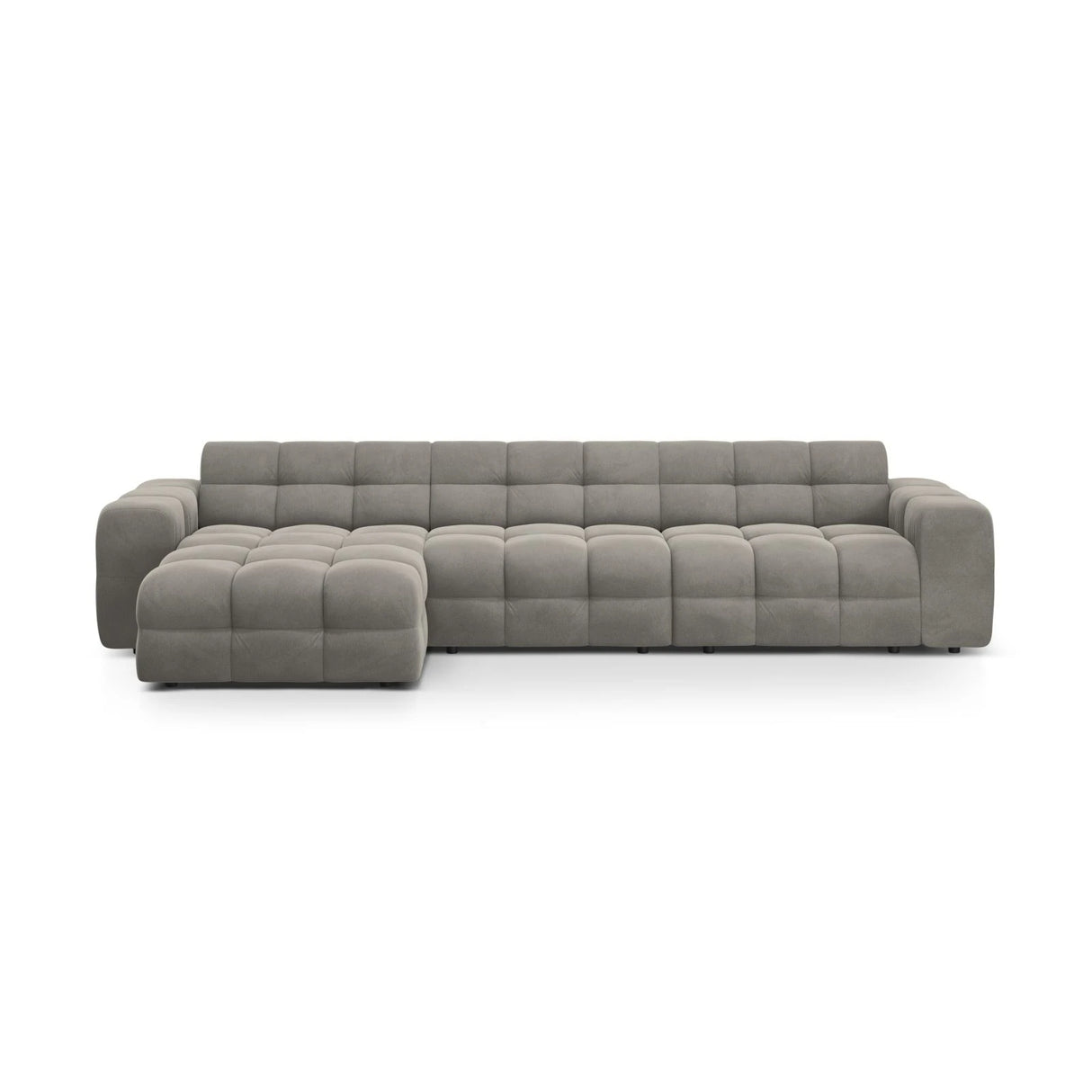 Kendal 5-Sitzer Ecksofa Links, mit Bezug aus Samt (Ma2241) in Dunkelgrau, 357x173 cm – Bild 1