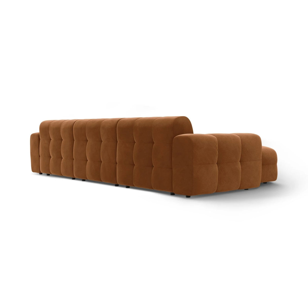 Kendal 5-Sitzer Ecksofa Links, mit Bezug aus Samt (Ma2286) in Camel, 357x173 cm – Bild 5