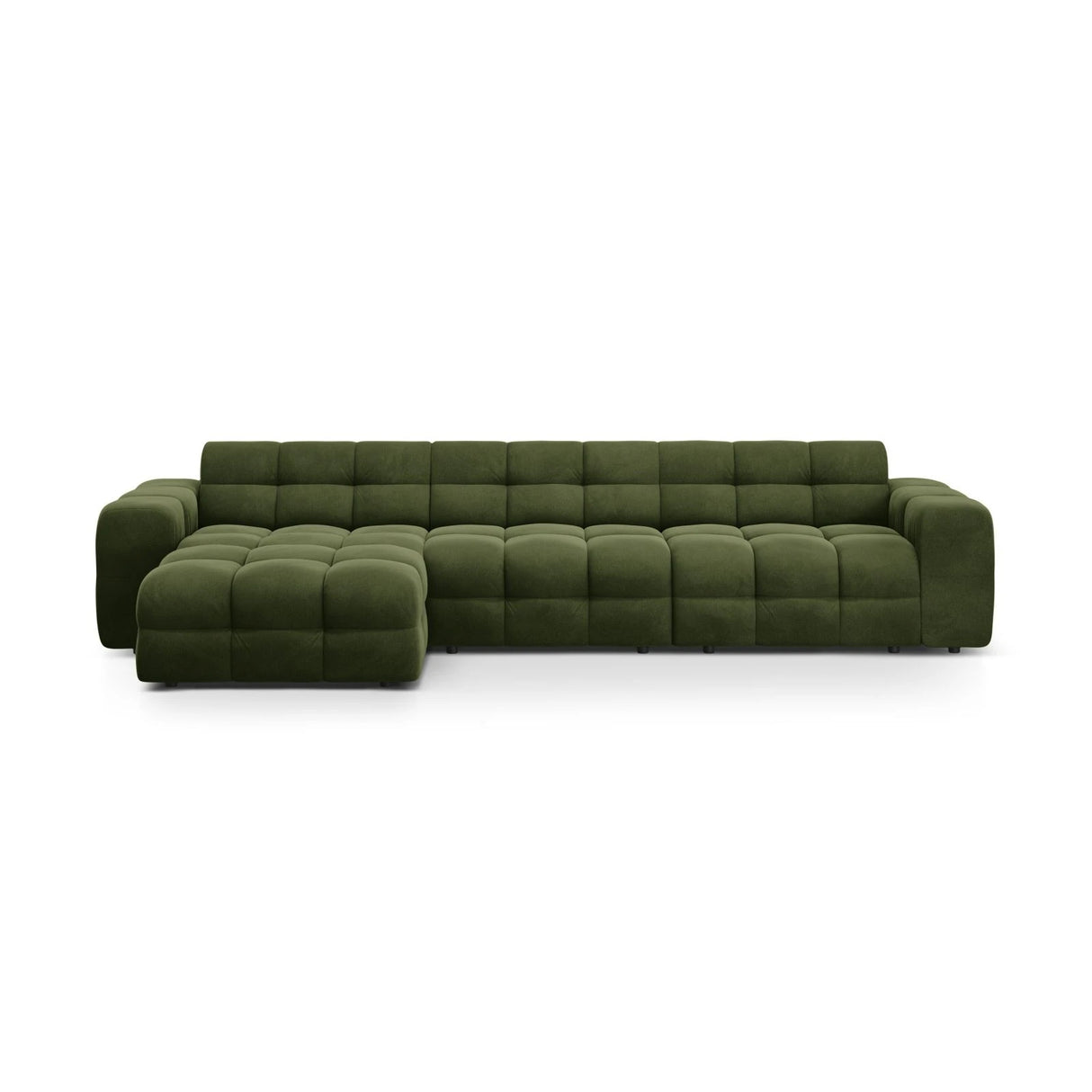 Kendal 5-Sitzer Ecksofa Links, mit Bezug aus Samt (Ma2295) in Army Green, 357x173 cm – Bild 1
