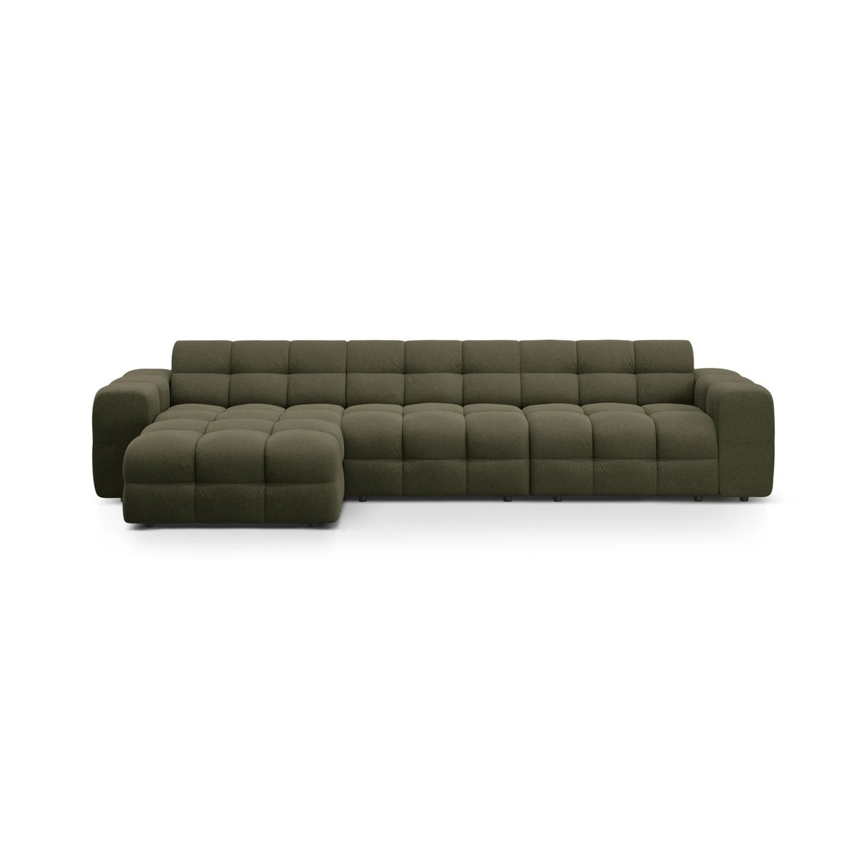 Kendal 5-Sitzer Ecksofa Links, mit Bezug aus Strukturierter Stoff (Ota13) in Amazon grün, 357x173 cm – Bild 1