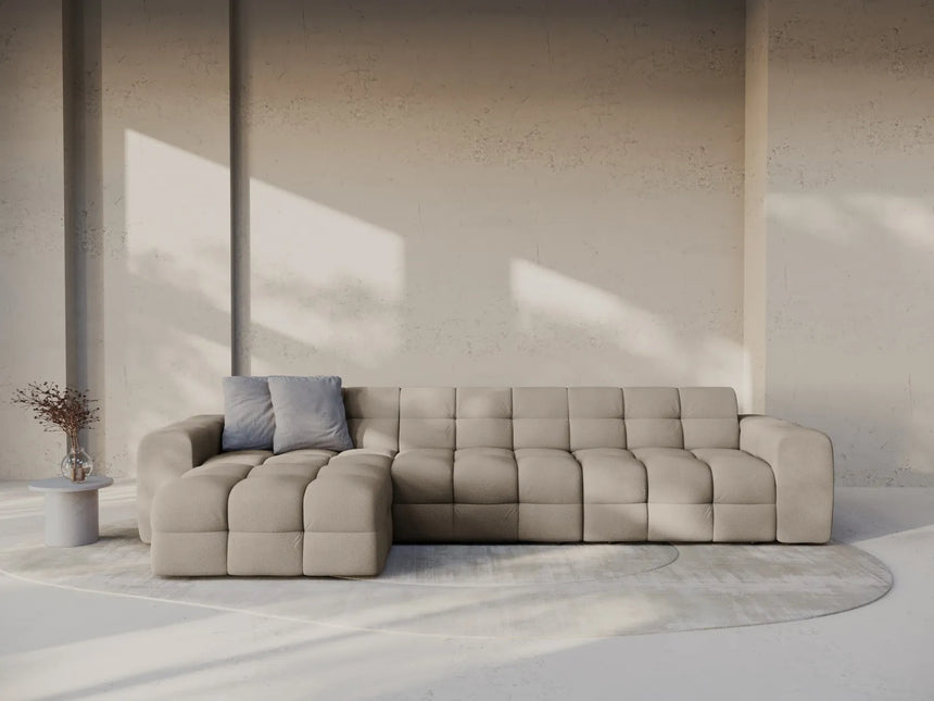 Kendal 5-Sitzer Ecksofa Links, mit Bezug aus Strukturierter Stoff (Ota7) in Dunkelbeige, 357x173 cm – Bild 2