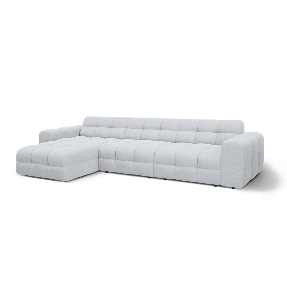 Kendal 5-Sitzer Ecksofa Links, mit Bezug aus Strukturierter Stoff (Ota9) in Hellgrau, 357x173 cm – Bild 4