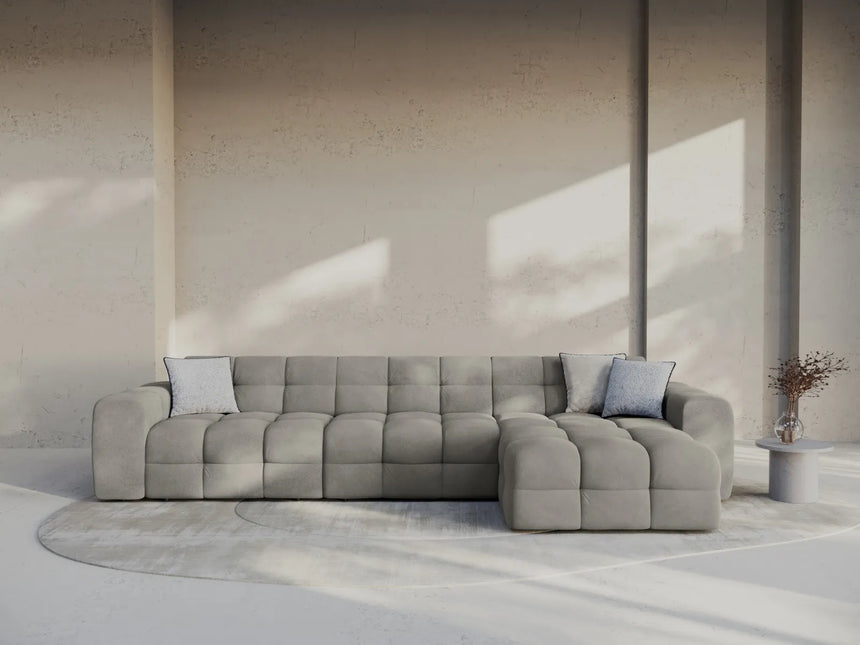 Kendal 5-Sitzer Ecksofa Rechts, mit Bezug aus Samt (Ma2241) in Dunkelgrau, 357x173 cm – Bild 2