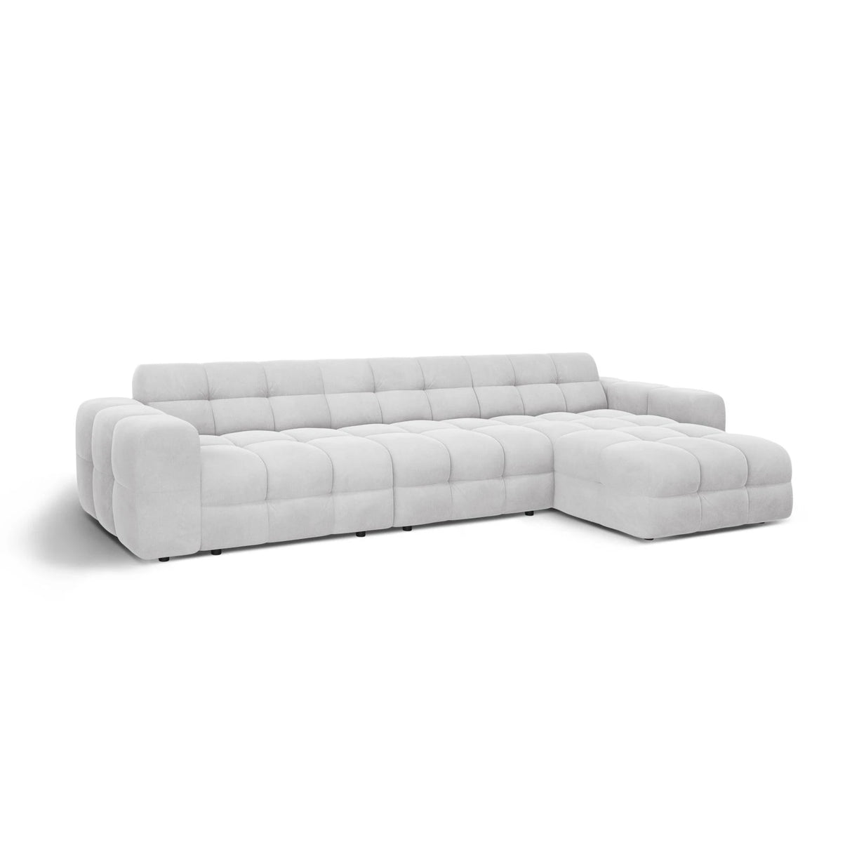 Kendal 5-Sitzer Ecksofa Rechts, mit Bezug aus Samt oder Strukturstoff, 357x173 cm – Bild 4