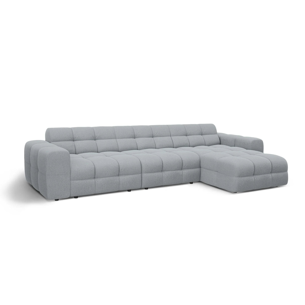 Kendal 5-Sitzer Ecksofa Rechts, mit Bezug aus Strukturierter Stoff (Ota10) in Platinum, 357x173 cm – Bild 4
