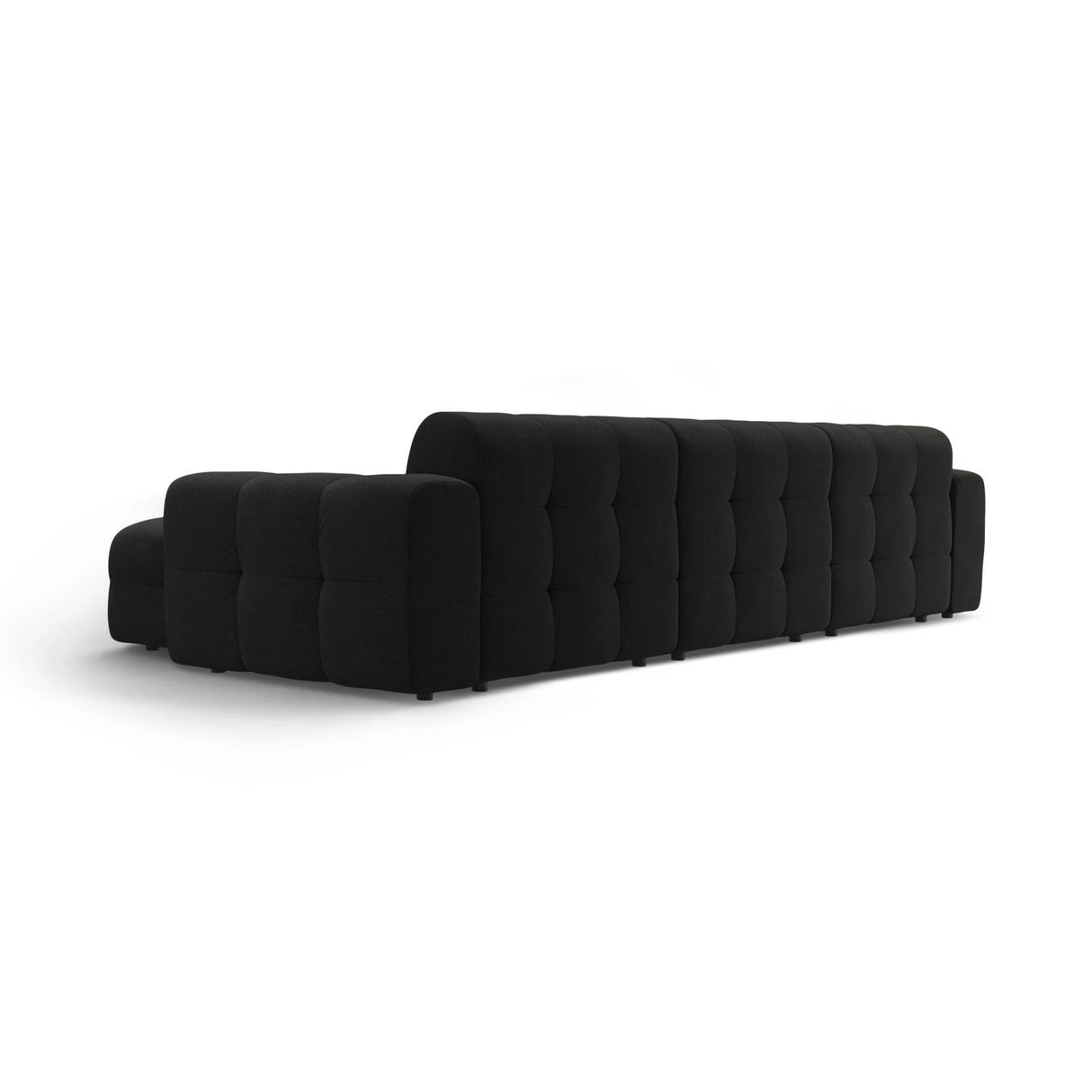 Kendal 5-Sitzer Ecksofa Rechts, mit Bezug aus Strukturierter Stoff (Ota12) in Schwarz, 357x173 cm – Bild 5