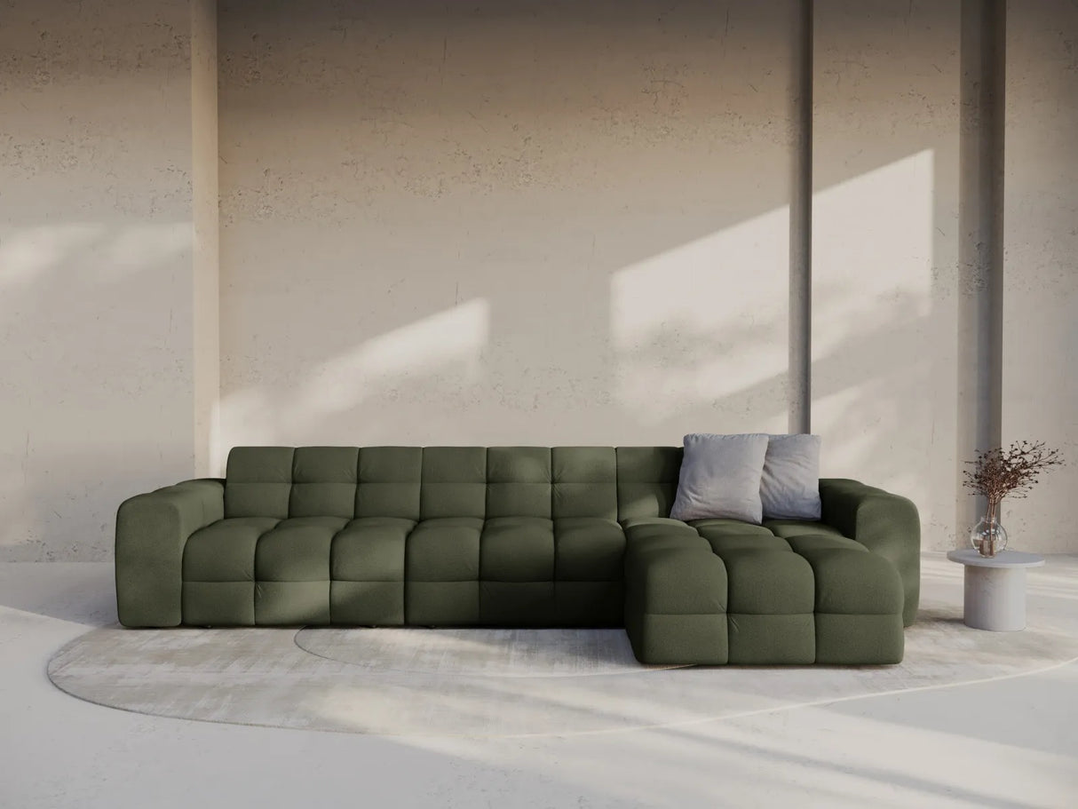 Kendal 5-Sitzer Ecksofa Rechts, mit Bezug aus Strukturierter Stoff (Ota13) in Amazon grün, 357x173 cm – Bild 2