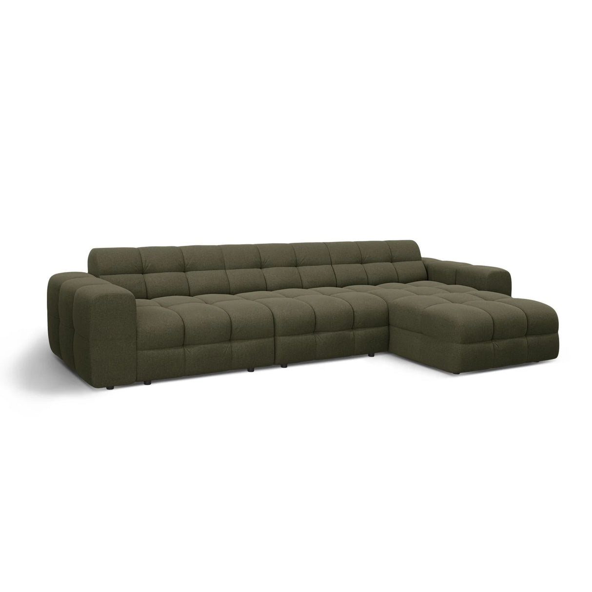 Kendal 5-Sitzer Ecksofa Rechts, mit Bezug aus Strukturierter Stoff (Ota13) in Amazon grün, 357x173 cm – Bild 4